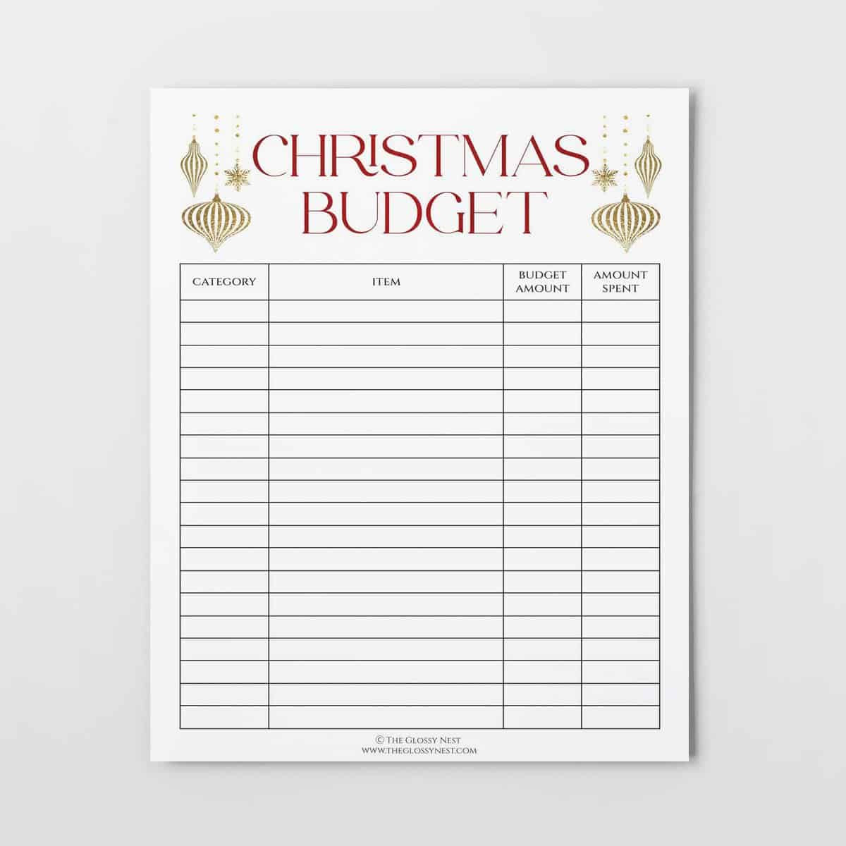 sample Christmas budget template sample Christmas budget template