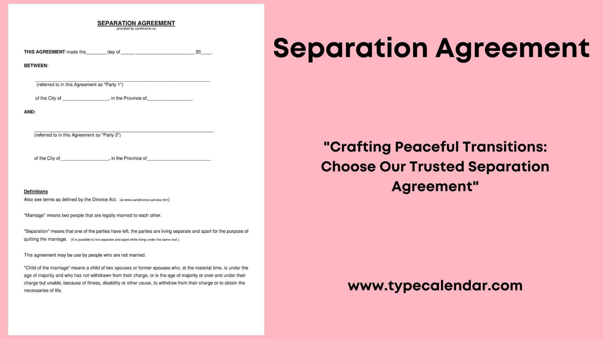 sample separate agreement template sample separate agreement template