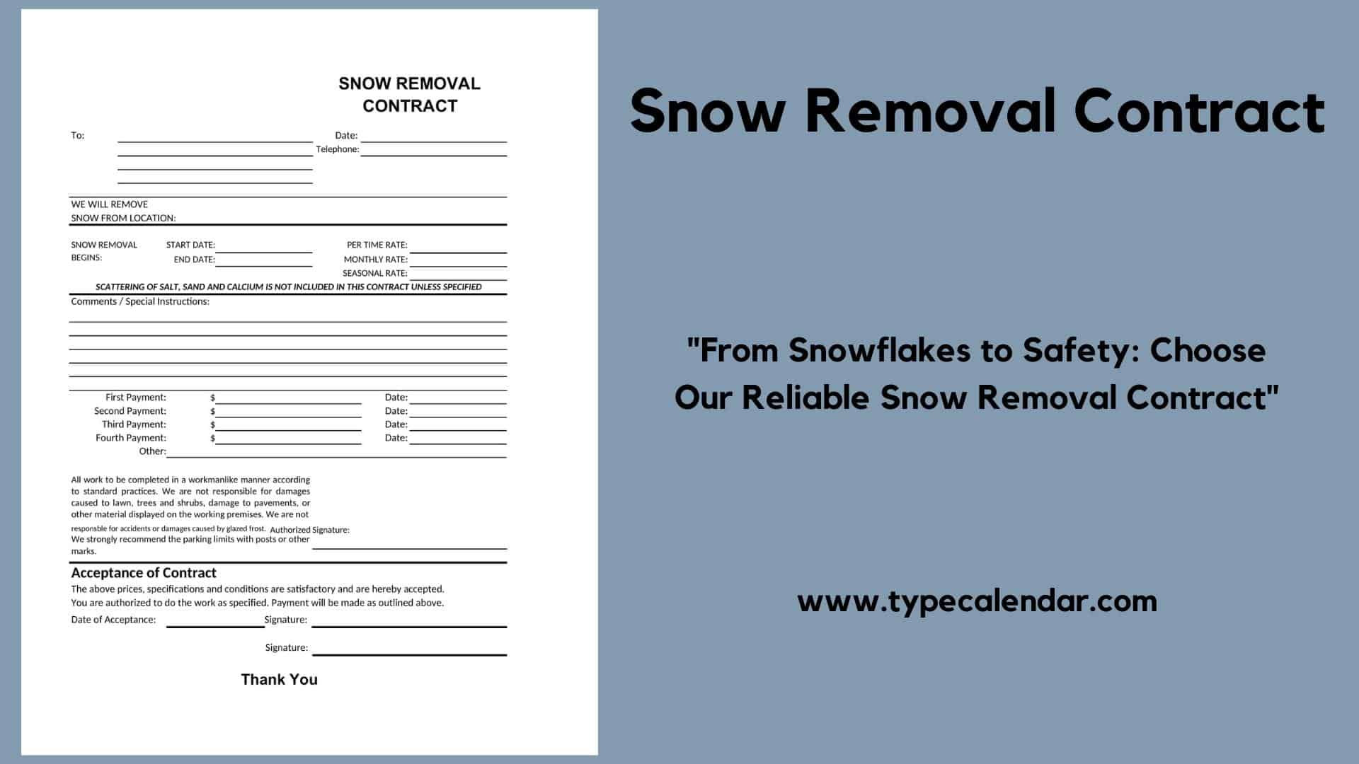 sample Snow Removal Agreement Template sample Snow Removal Agreement Template