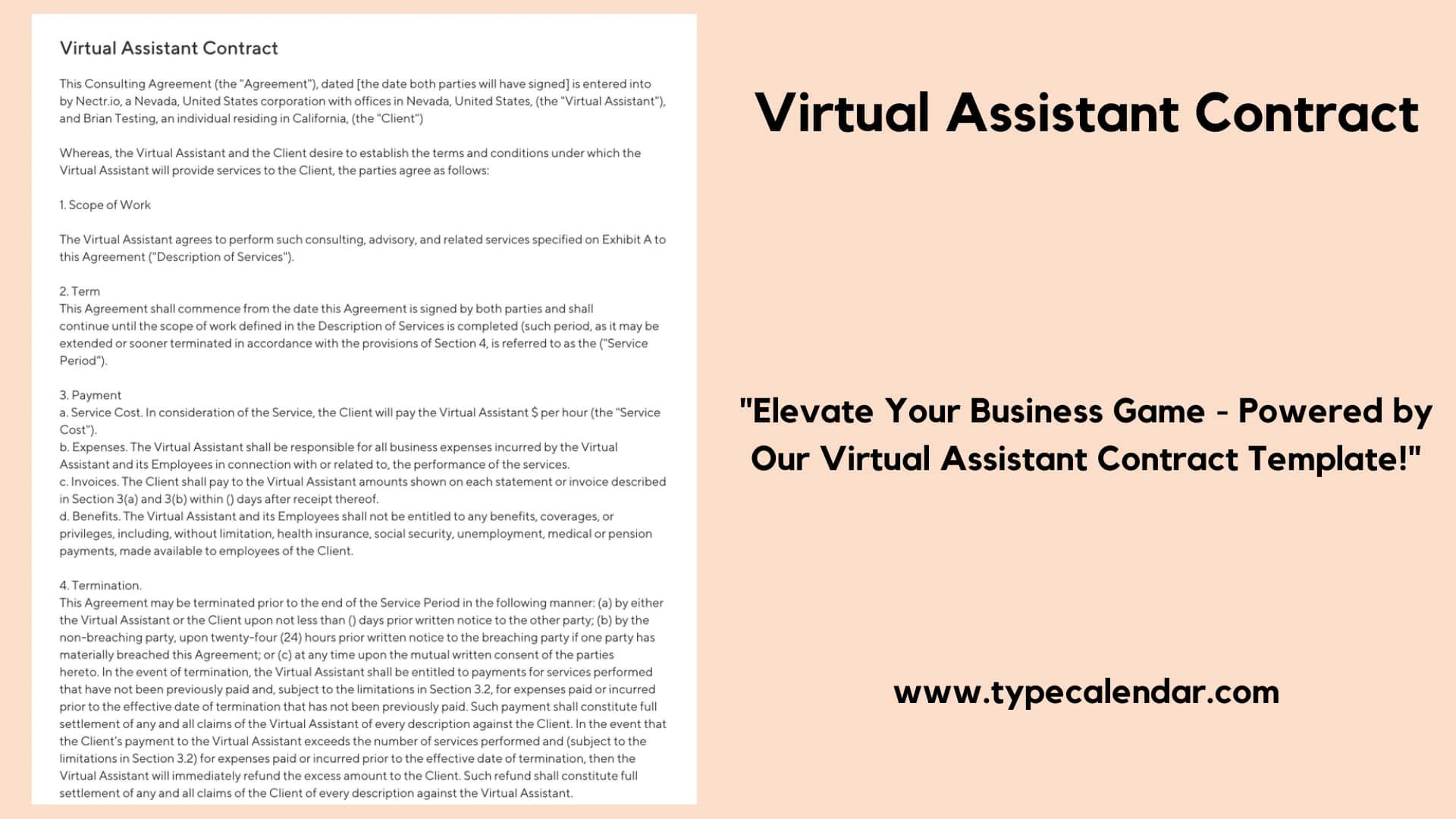 sample Virtual Assistant Agreement Template sample Virtual Assistant Agreement Template