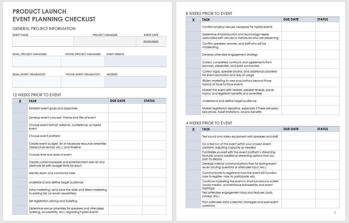 sample product launch checklist template sample product launch checklist template