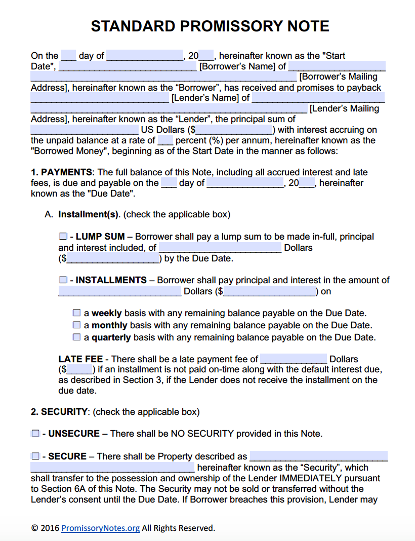 sample promissory agreement template sample promissory agreement template