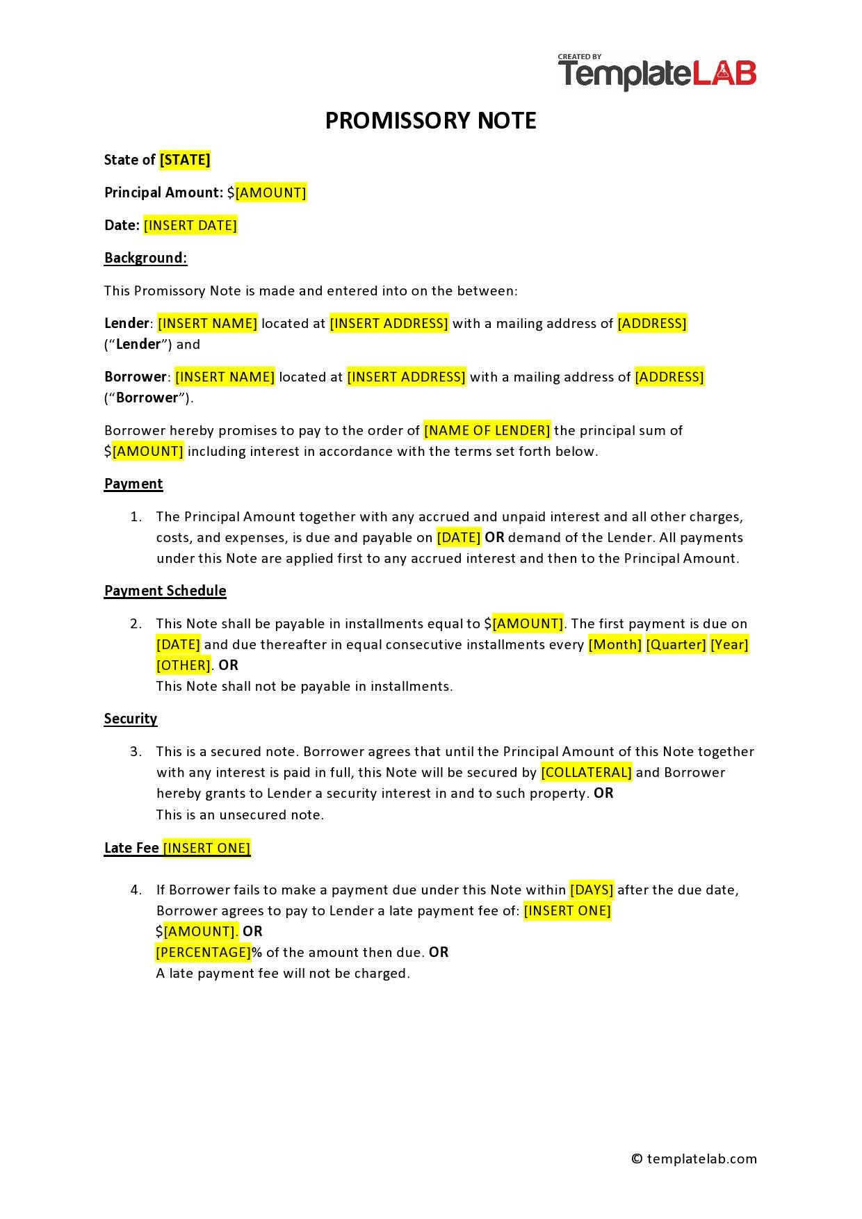 sample promissory agreement template sample promissory agreement template