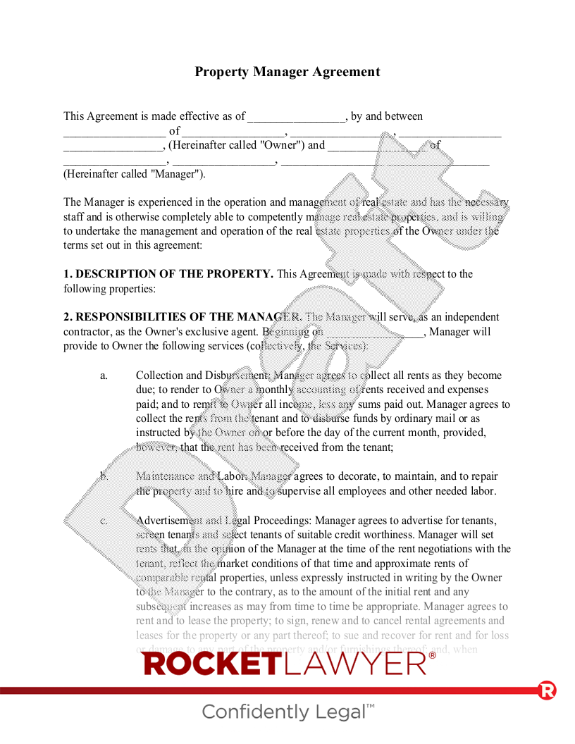 sample property management agreement template sample property management agreement template