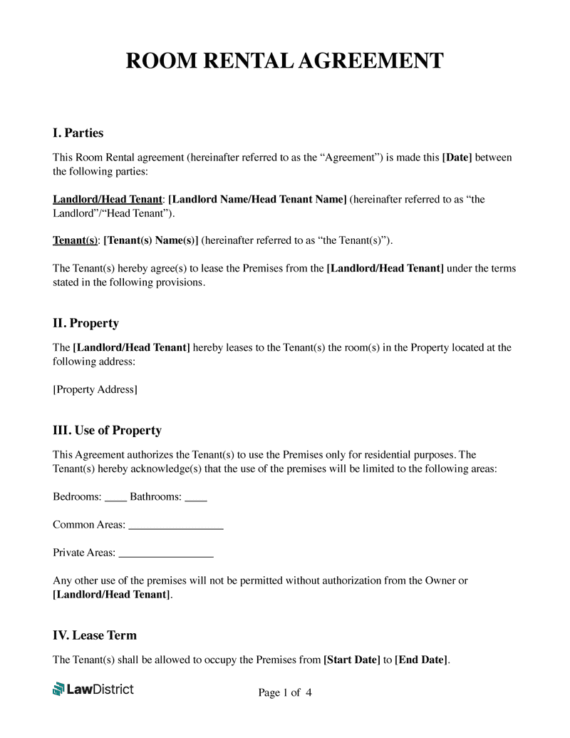 sample rent a room agreement template sample rent a room agreement template