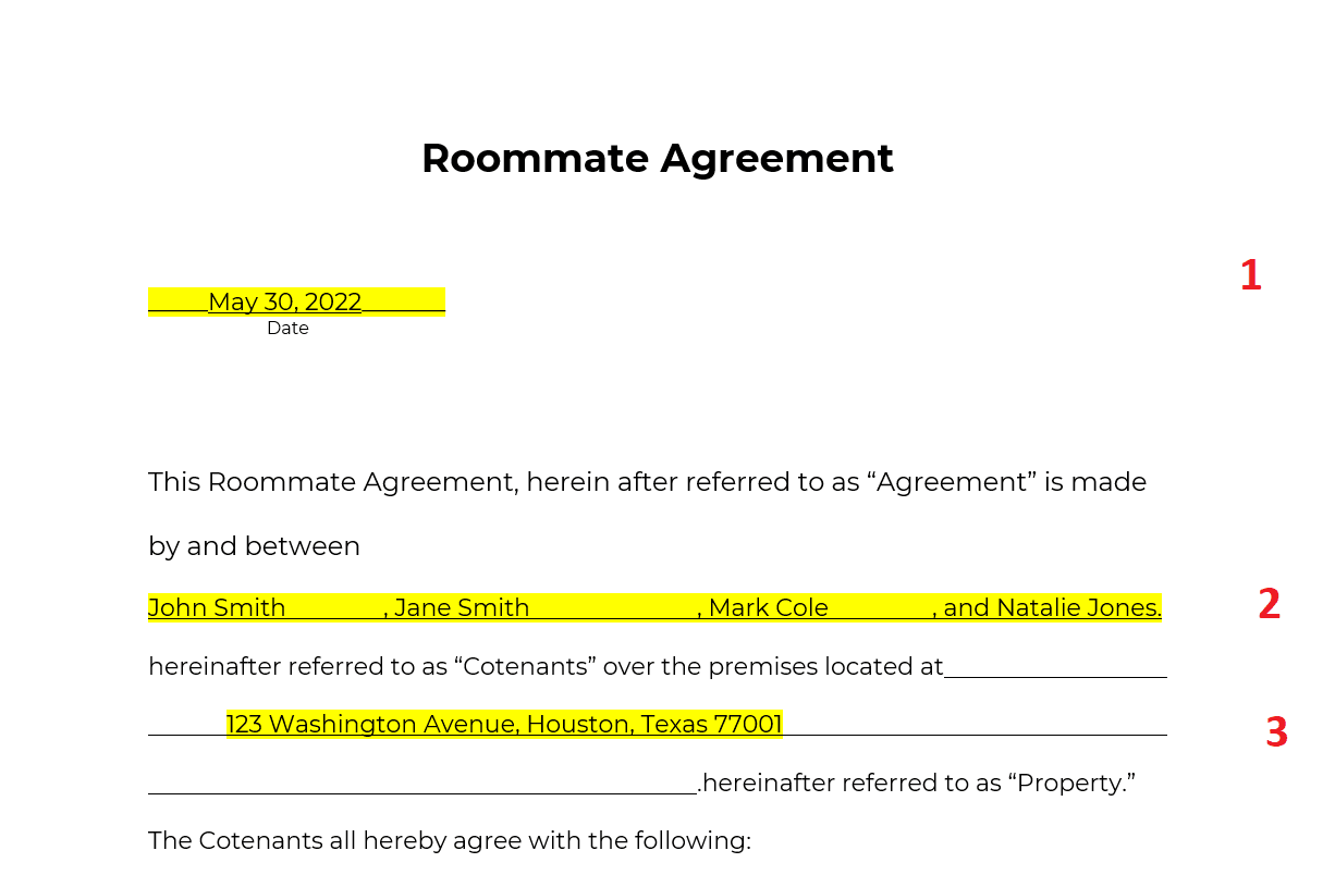 sample roommate agreement template sample roommate agreement template