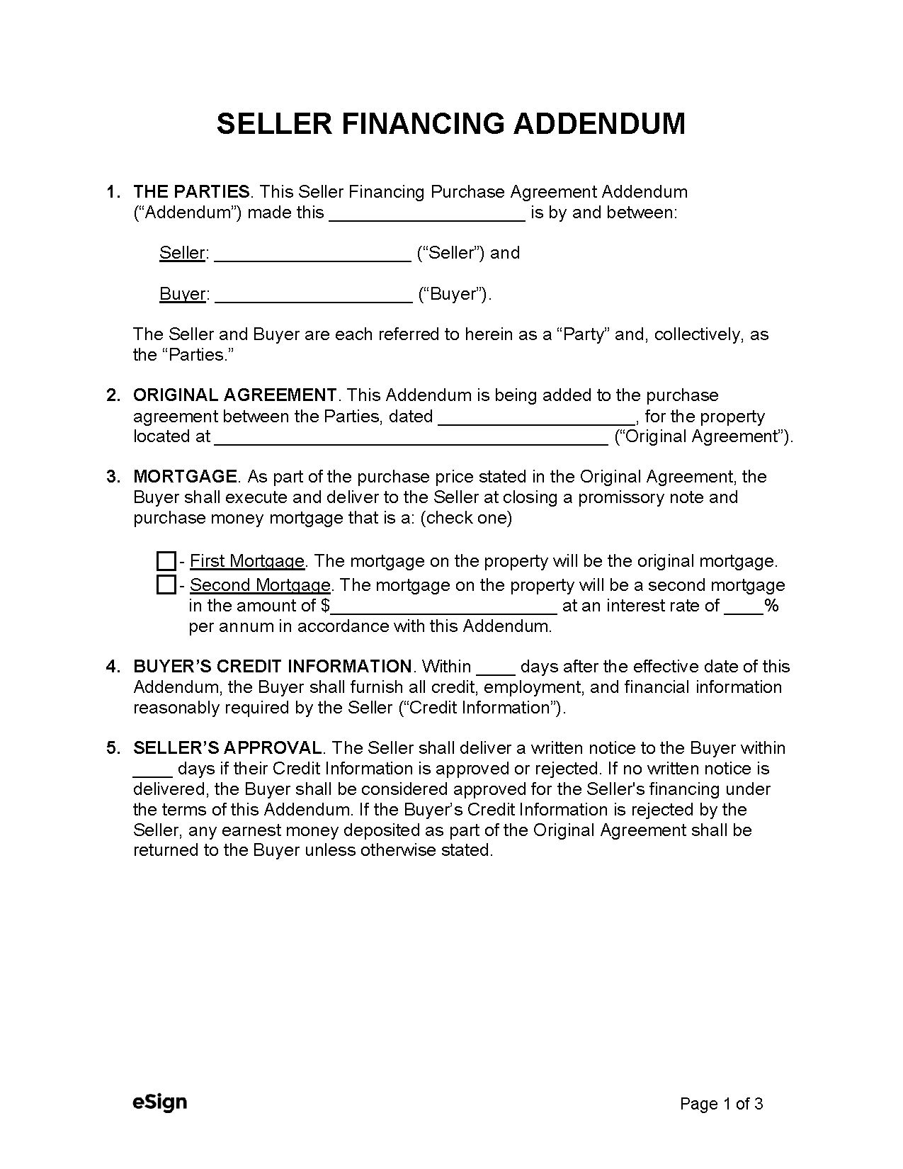 sample seller financing agreement template sample seller financing agreement template