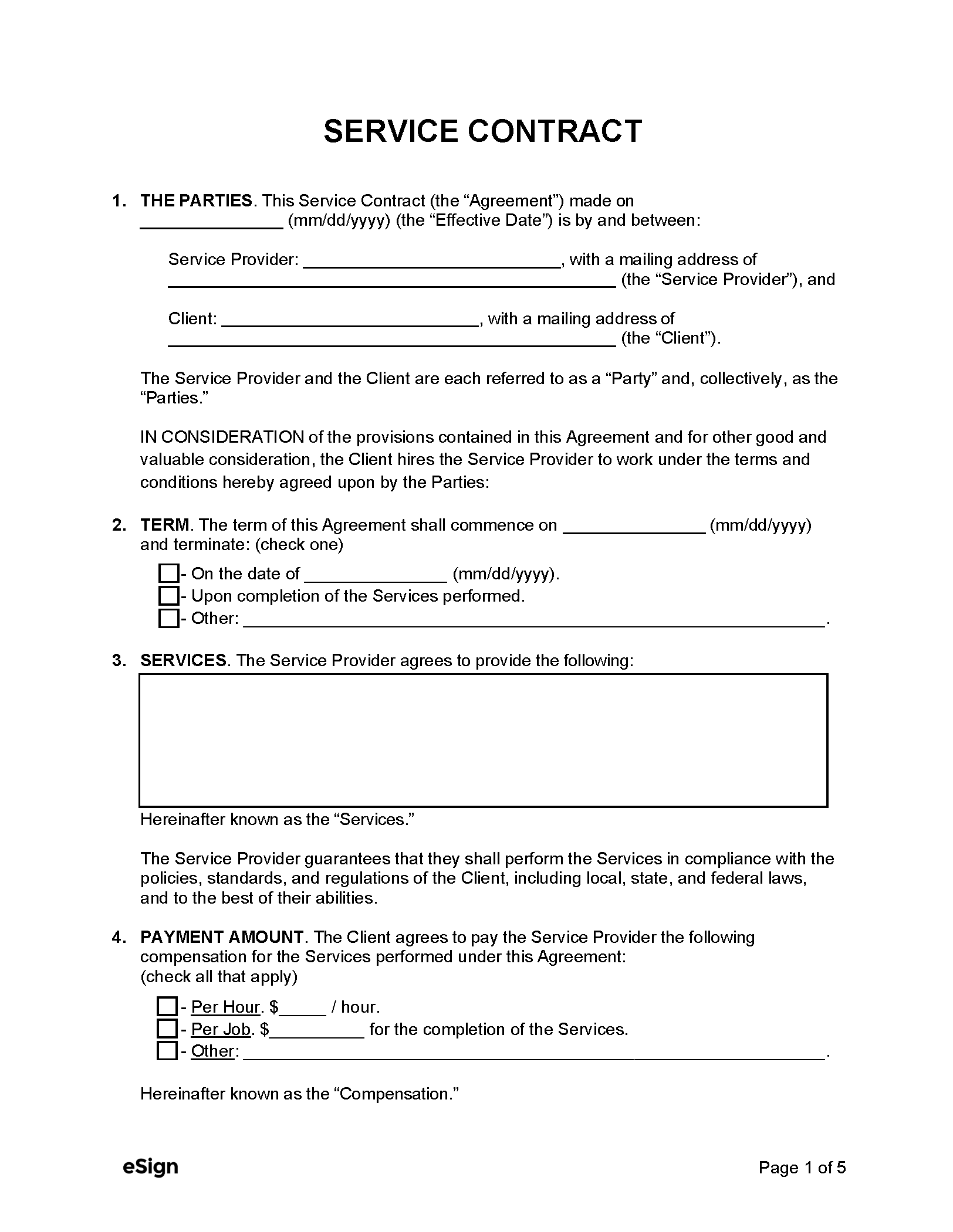 sample Service Agreement Template sample Service Agreement Template