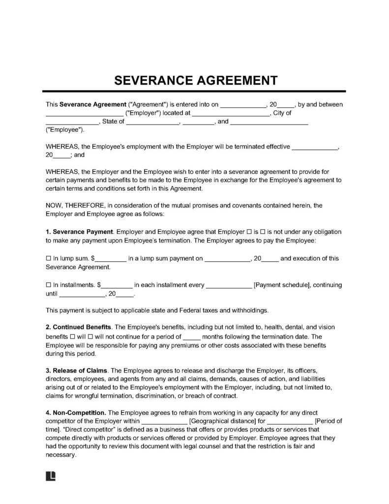 sample Severance Agreement Template sample Severance Agreement Template