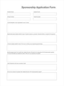 free sponsorship form template word