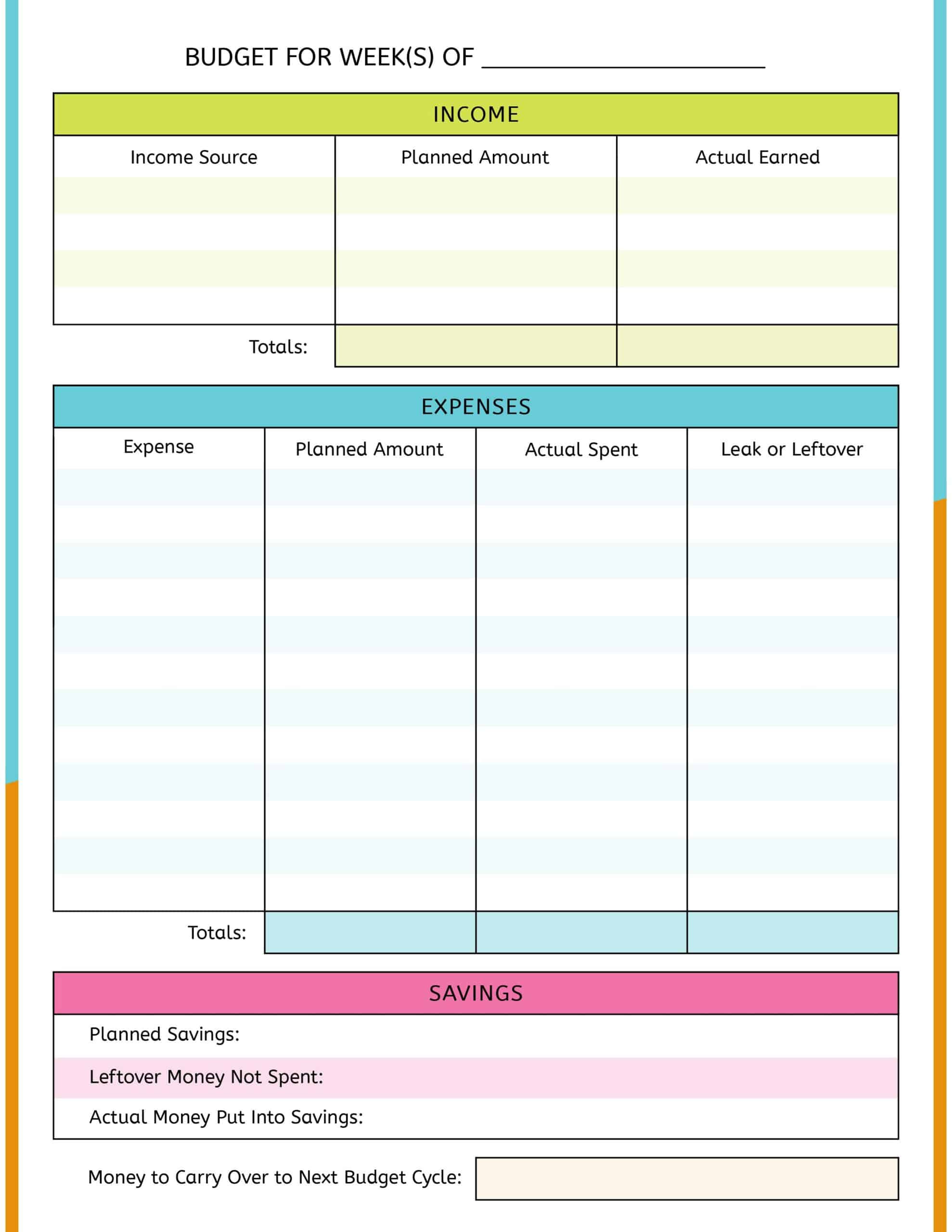 sample sample budget template for teenager sample sample budget template for teenager
