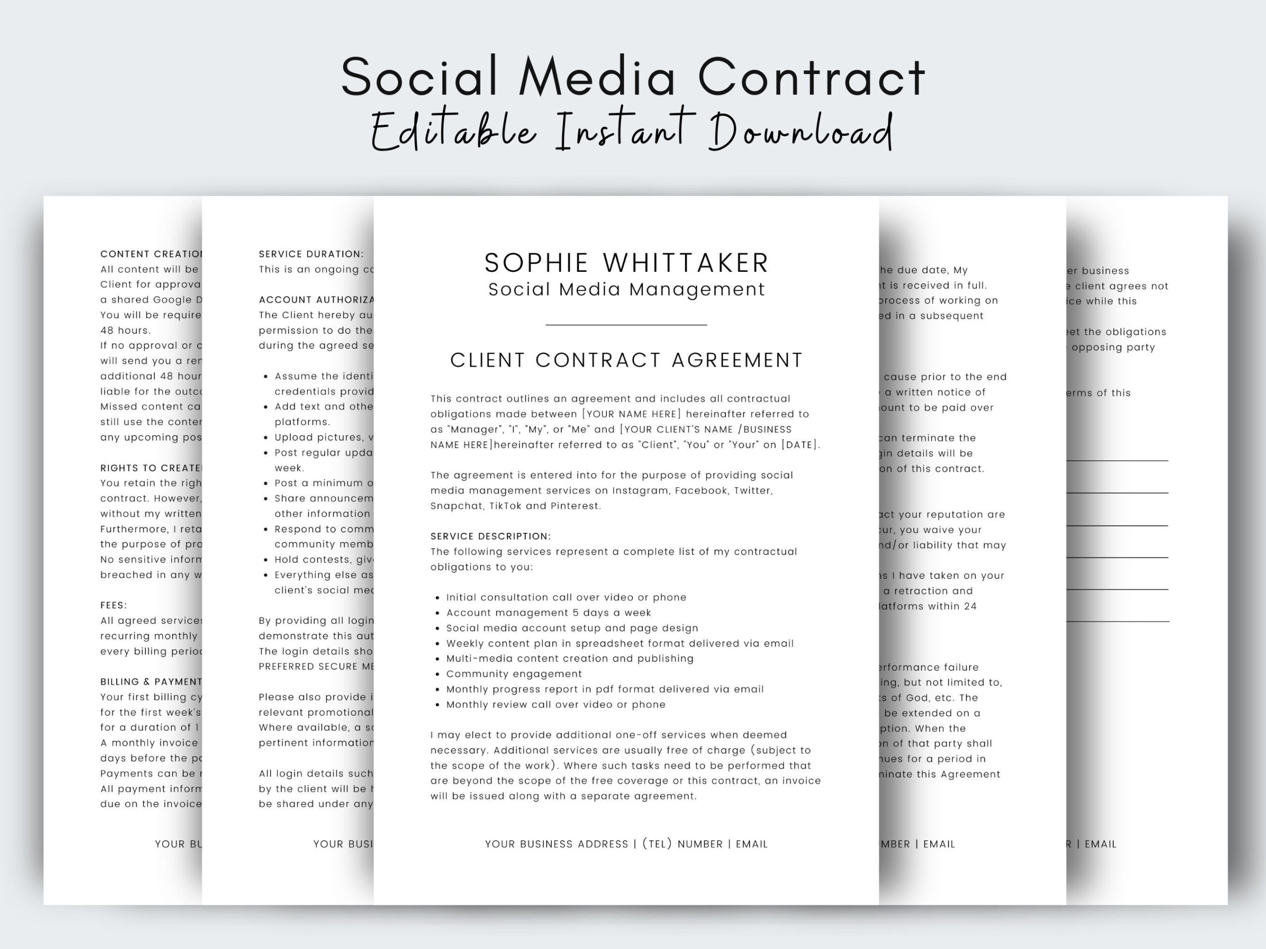 sample Social Media Management Agreement Template sample Social Media Management Agreement Template