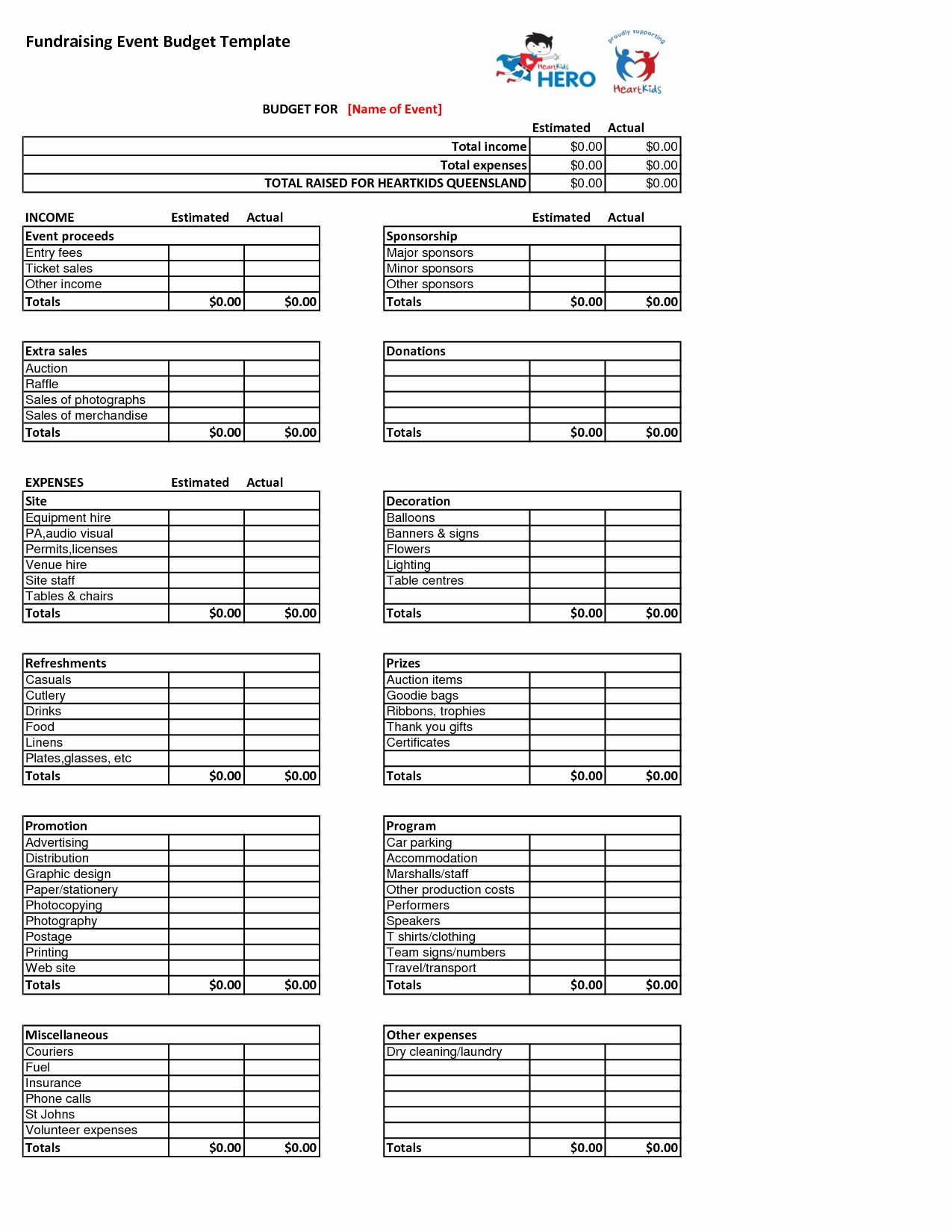 sample non profit event budget template sample non profit event budget template