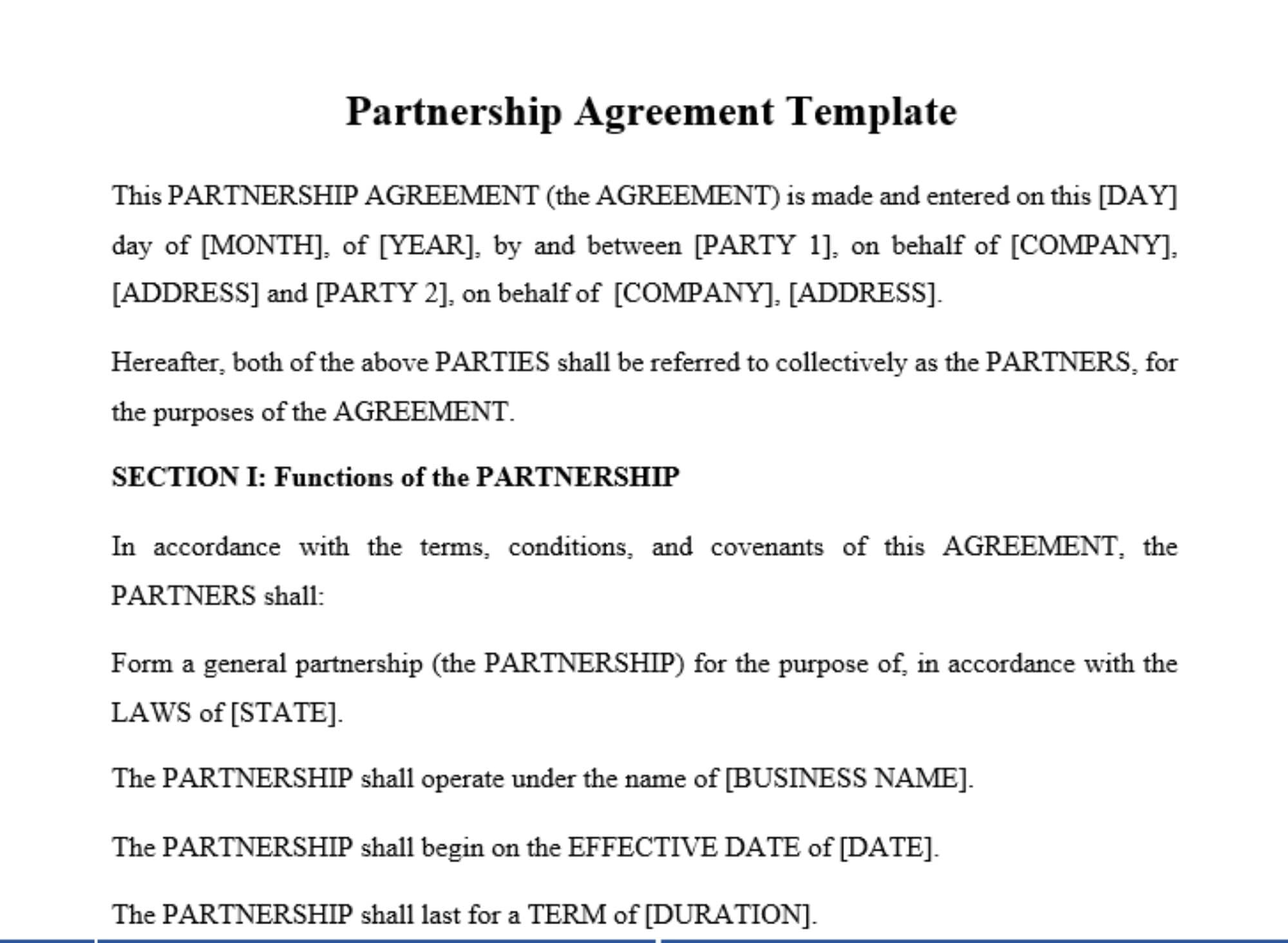 sample general partnership agreement template sample general partnership agreement template