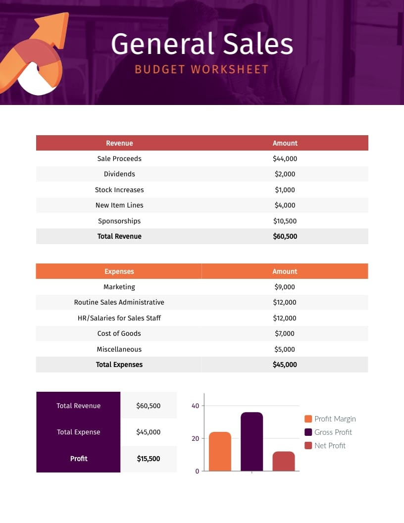 sample sale budget template sample sale budget template