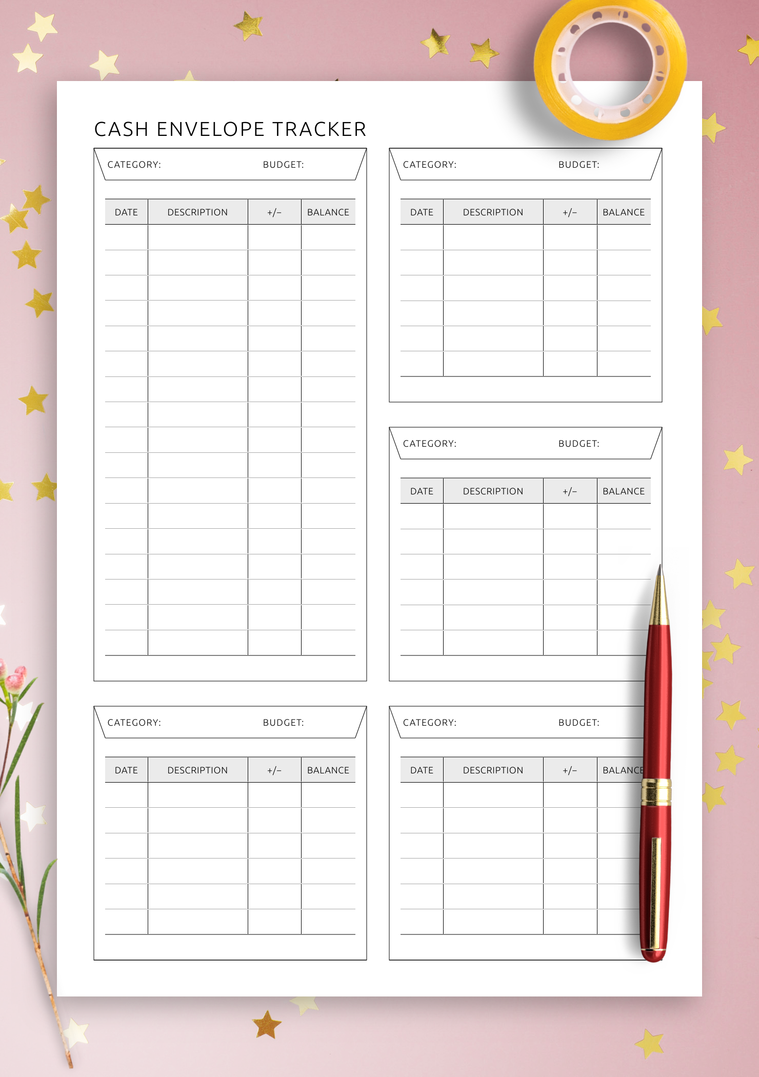 sample envelope budget template sample envelope budget template