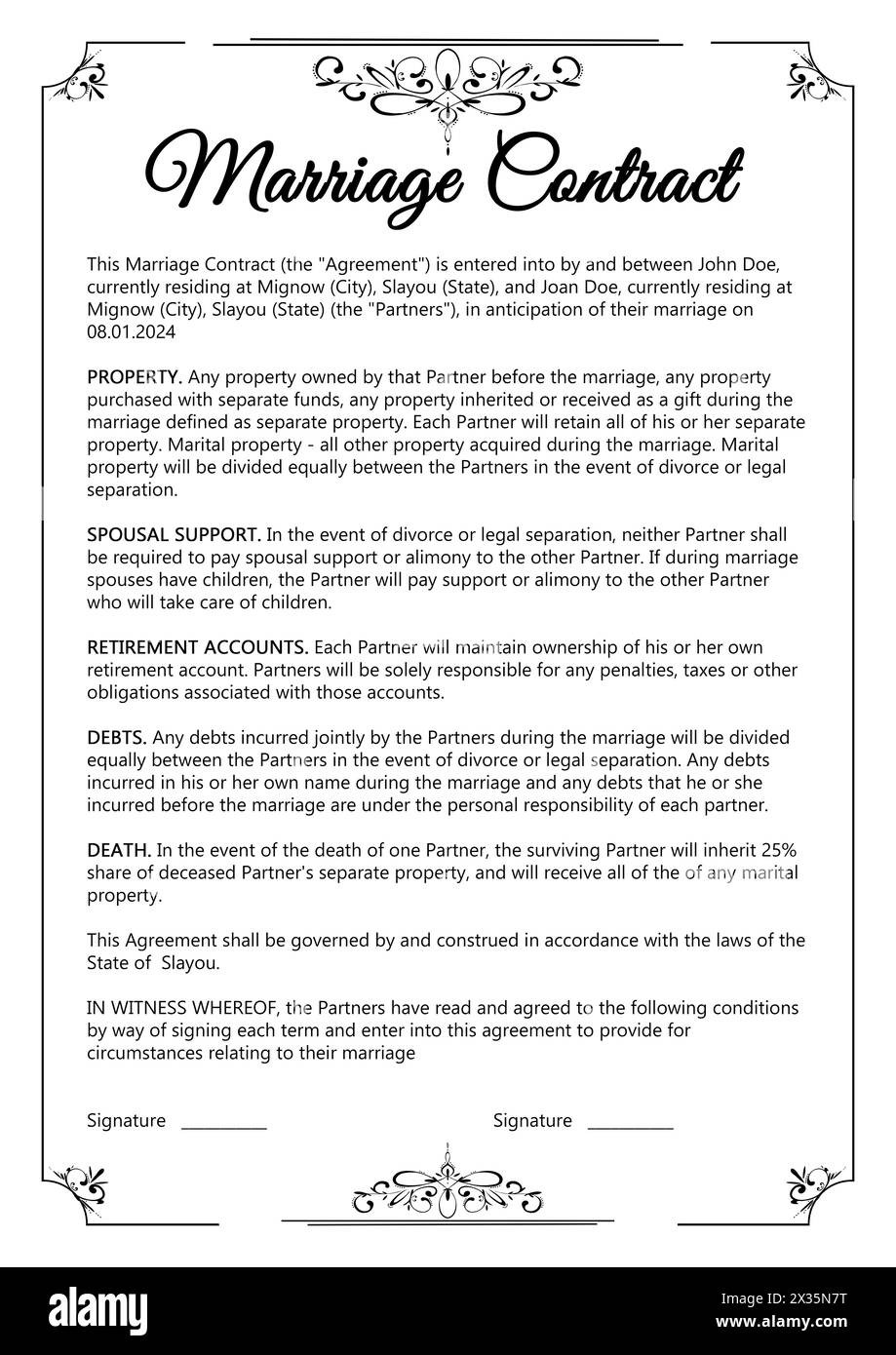 sample marriage agreement template sample marriage agreement template