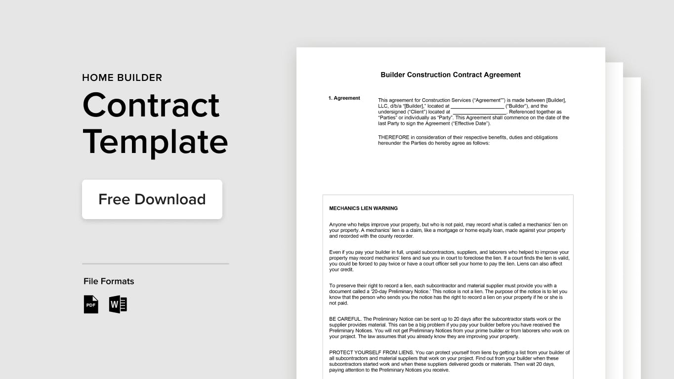 sample builder agreement template sample builder agreement template