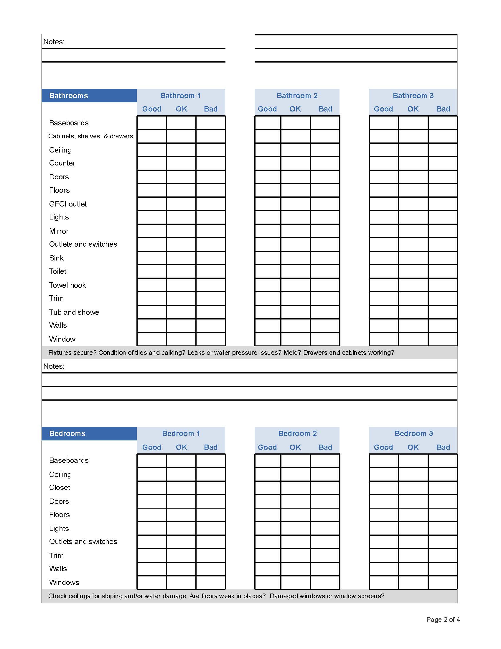 sample inspection checklist template sample inspection checklist template