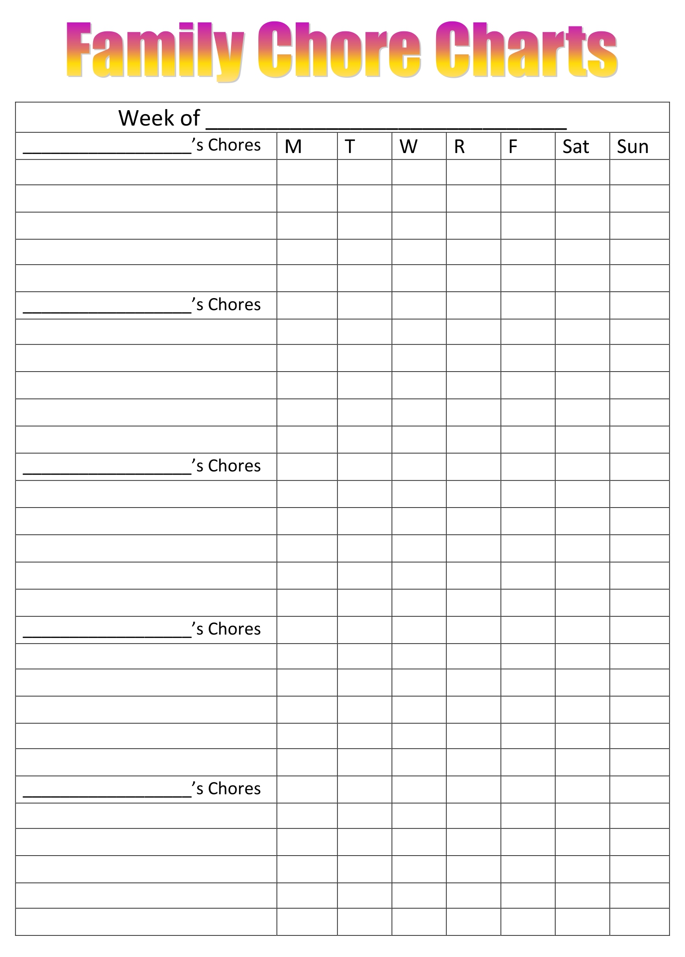 household chore chart template example household chore chart template example