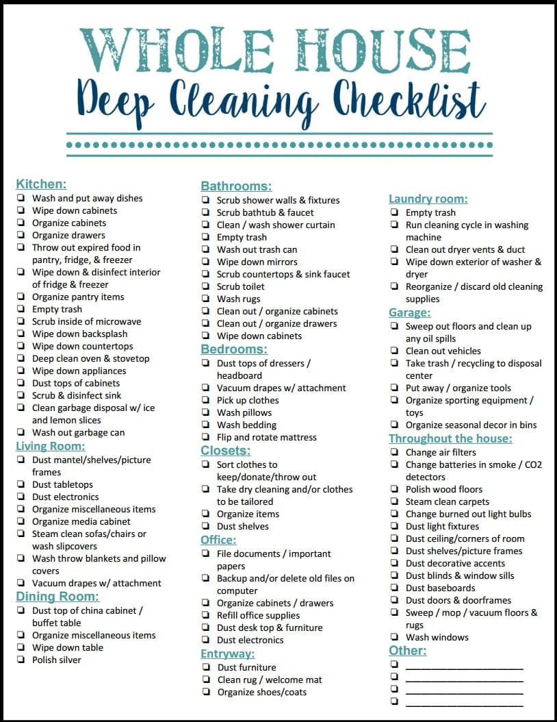 sample residential cleaning checklist template sample residential cleaning checklist template