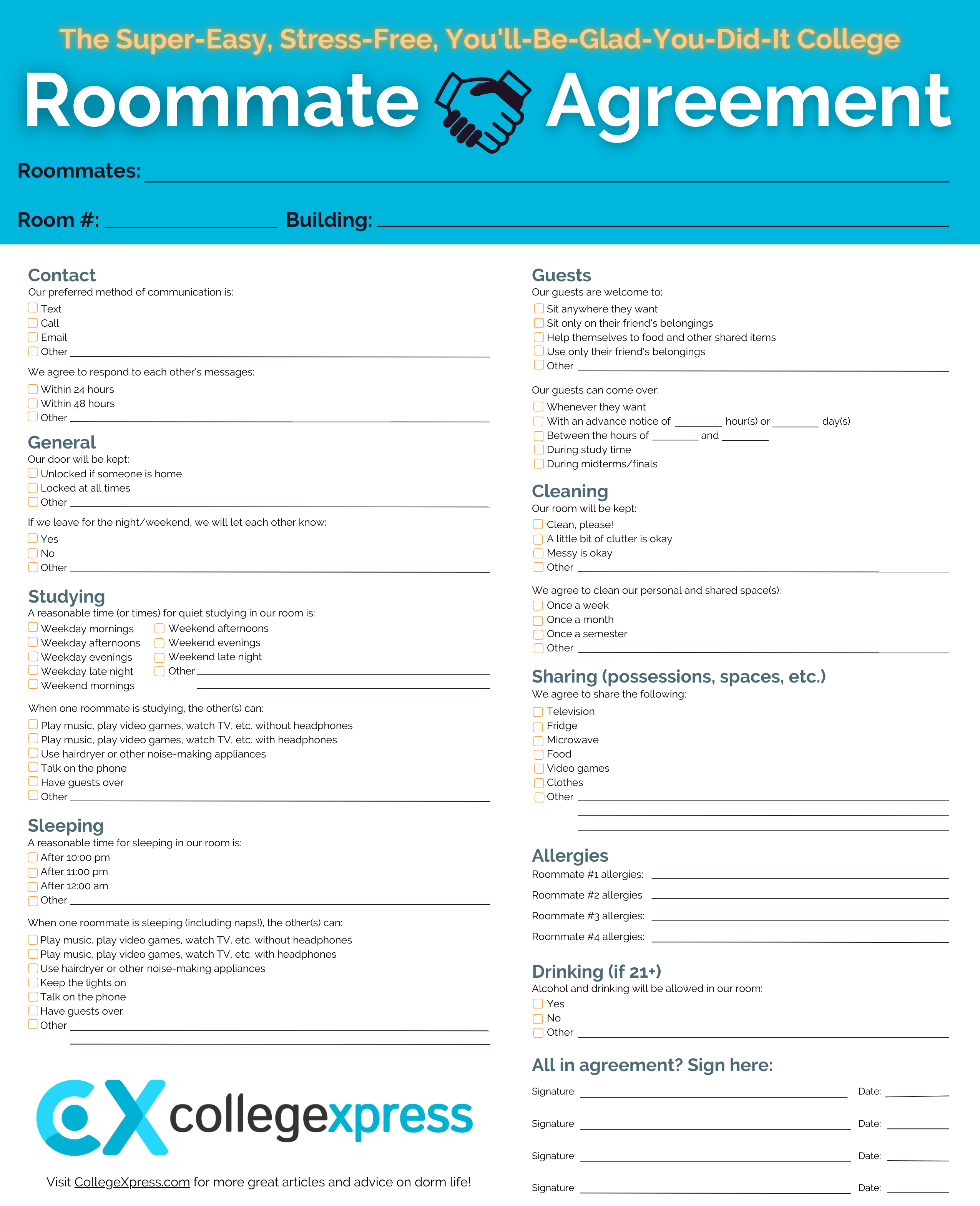sample roommate agreement template sample roommate agreement template