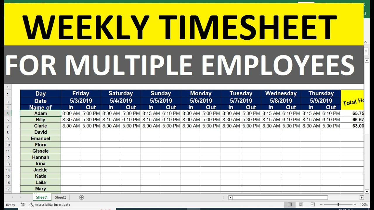 sample multiple employees timesheet template sample multiple employees timesheet template