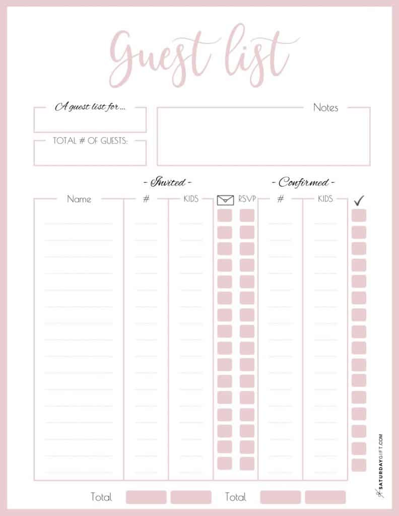 How to Plan the Guest List for Your Party + Pretty Guest List Planner How to Plan the Guest List for Your Party + Pretty Guest List Planner