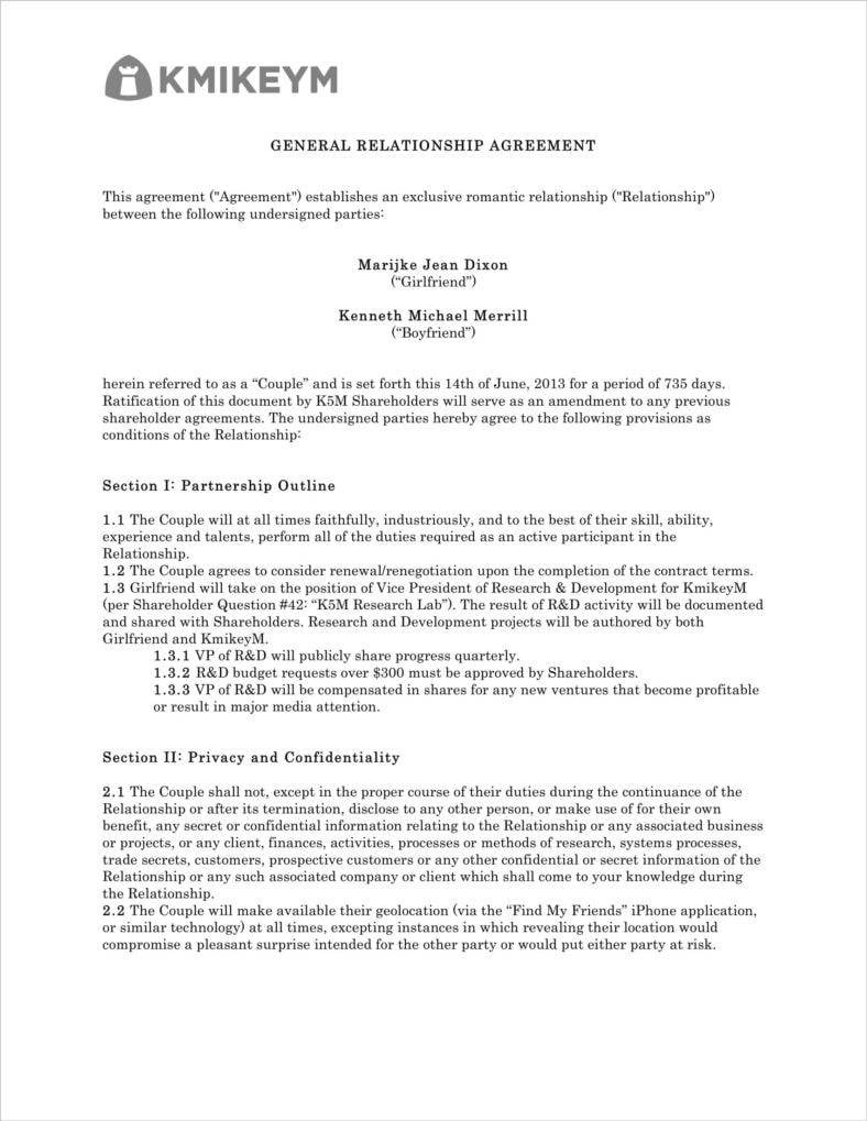 sample relationship agreement template sample relationship agreement template
