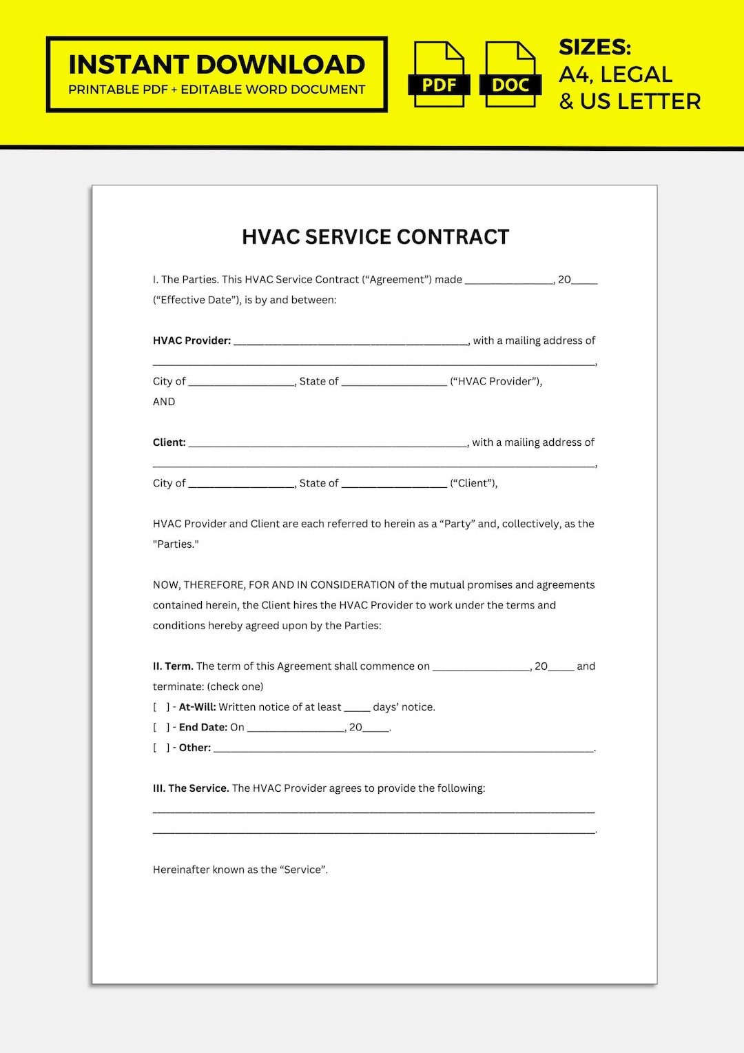 sample hvac service agreement template sample hvac service agreement template
