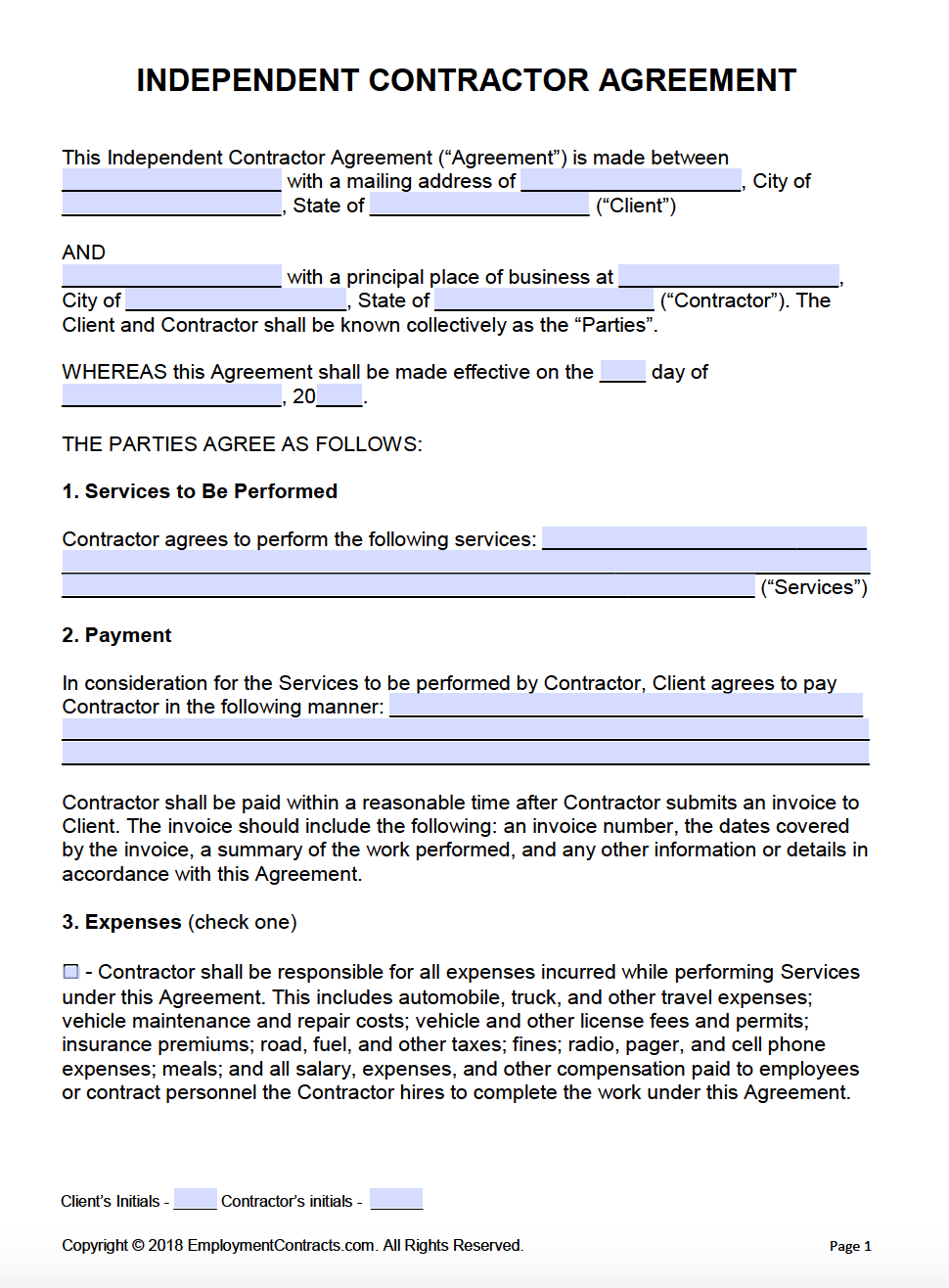 sample independent contractor agreement template sample independent contractor agreement template