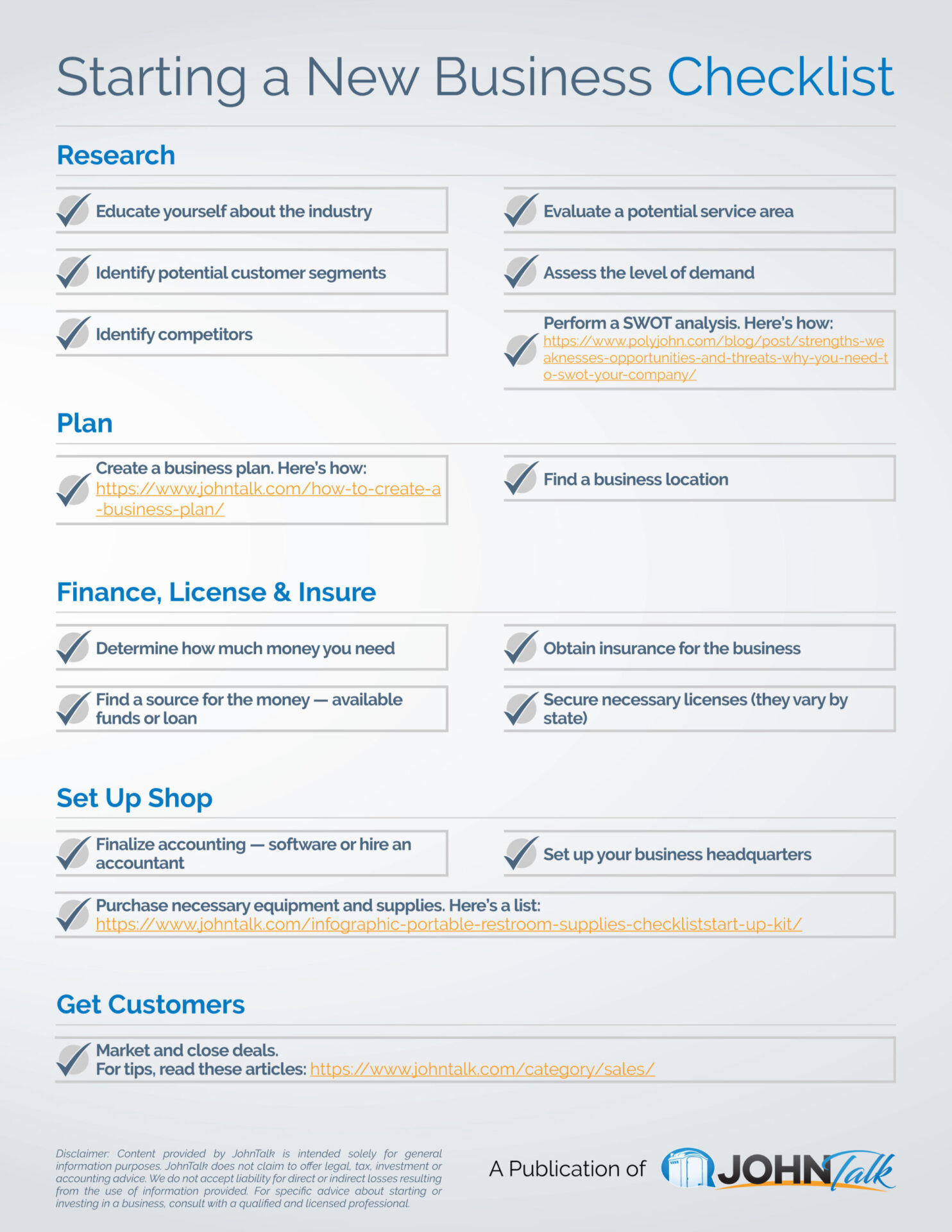 INFOGRAPHIC: Starting a New Business Checklist - JohnTalk INFOGRAPHIC: Starting a New Business Checklist - JohnTalk