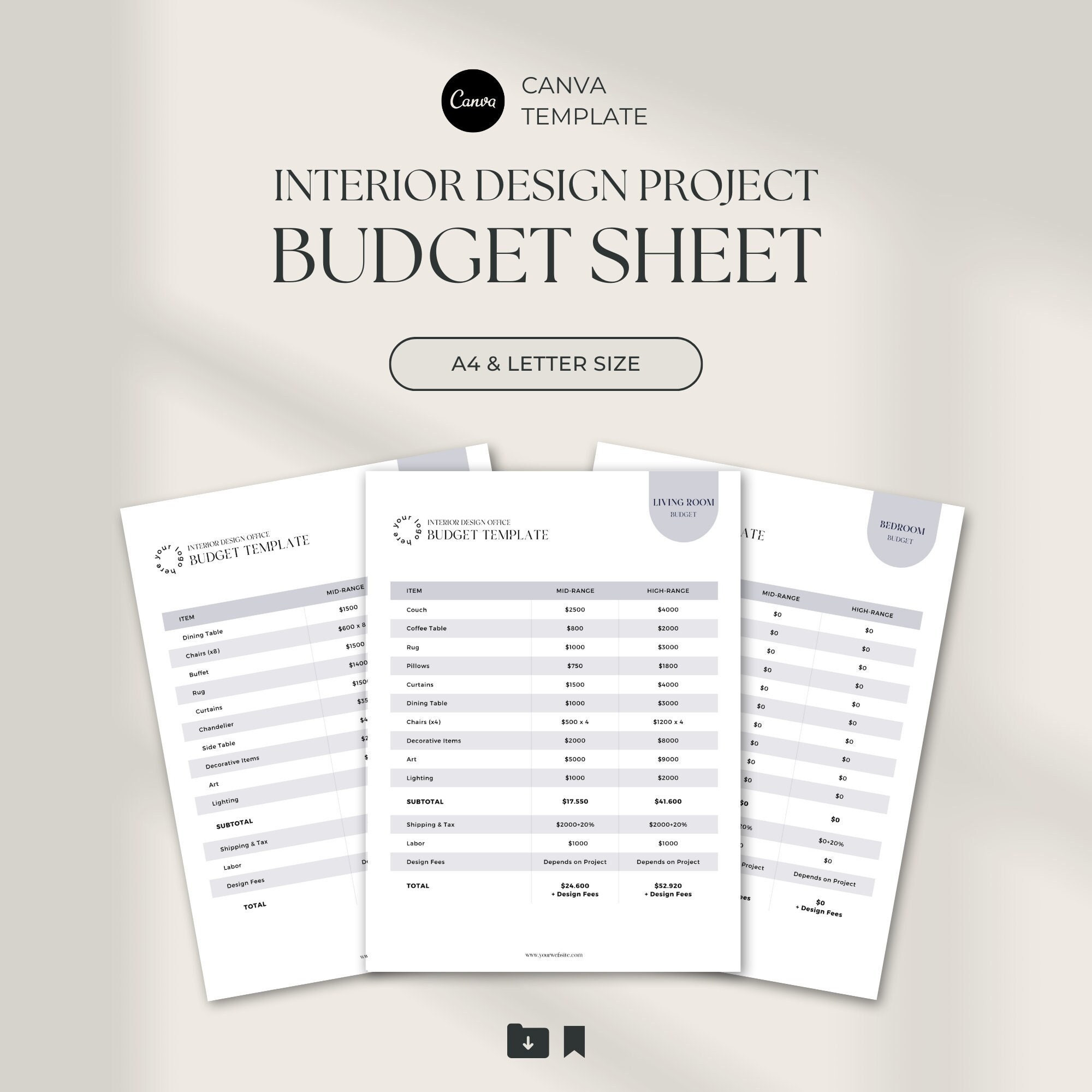 sample interior design budget template sample interior design budget template