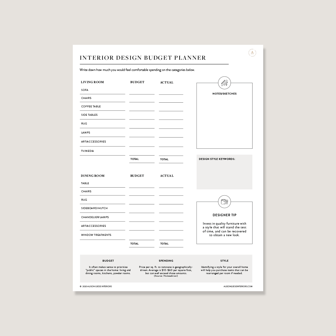 sample interior design budget template sample interior design budget template