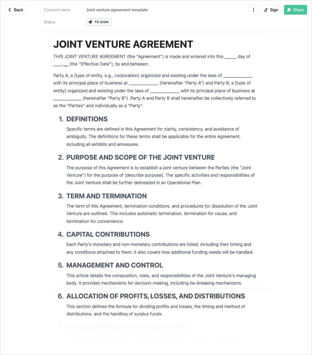 sample joint venture agreement template sample joint venture agreement template