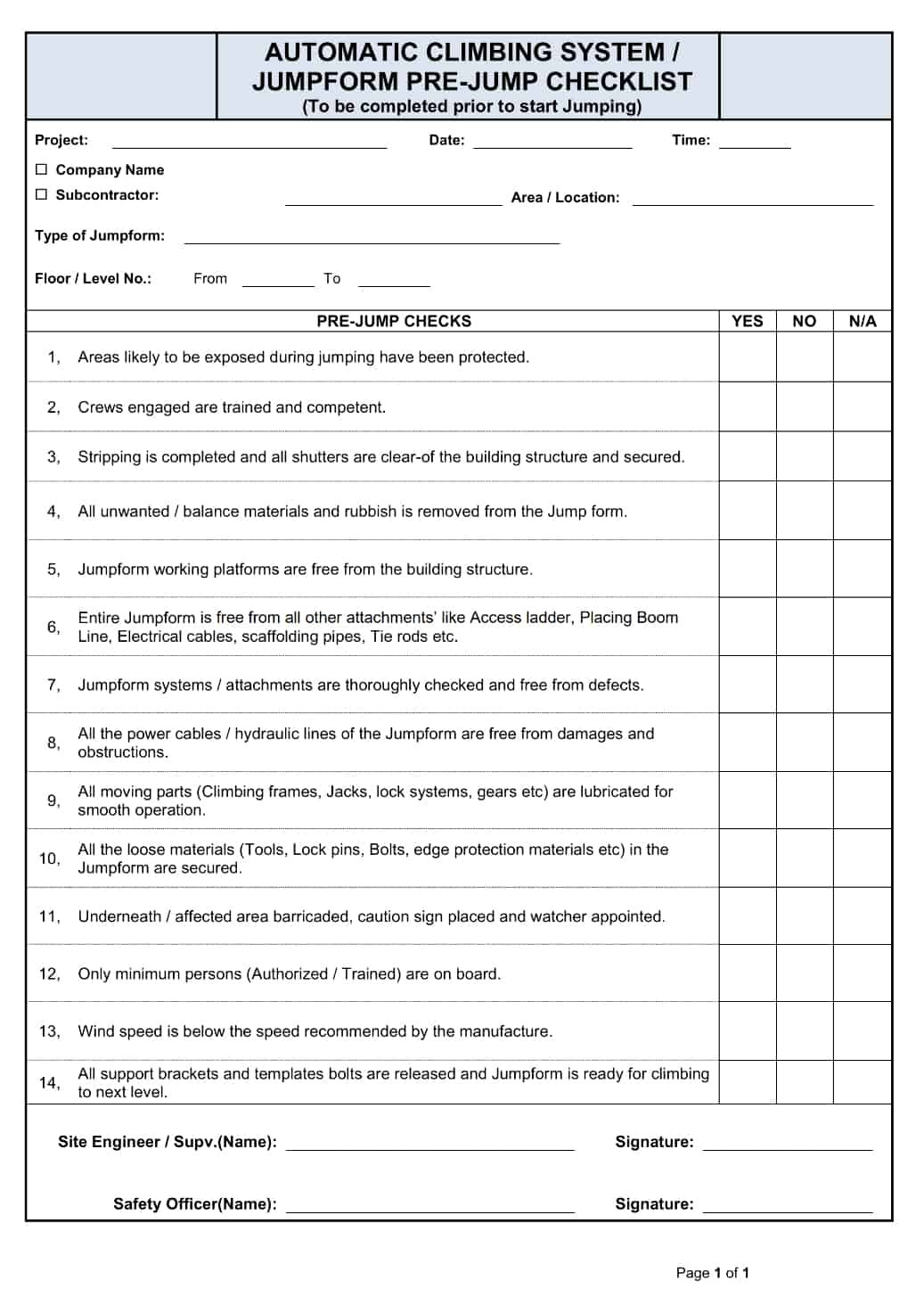 sample building checklist template sample building checklist template