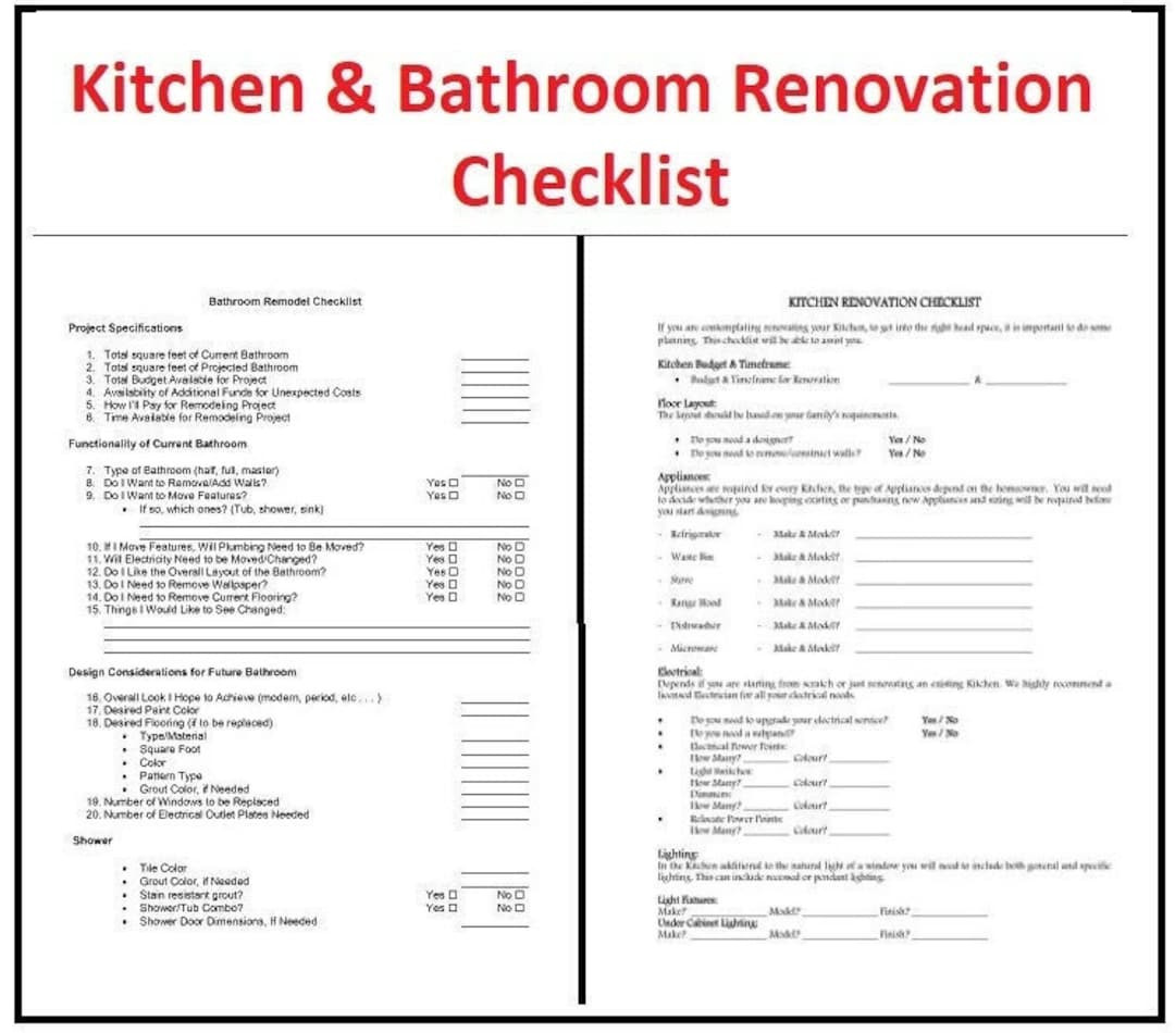 sample kitchen remodel checklist template sample kitchen remodel checklist template