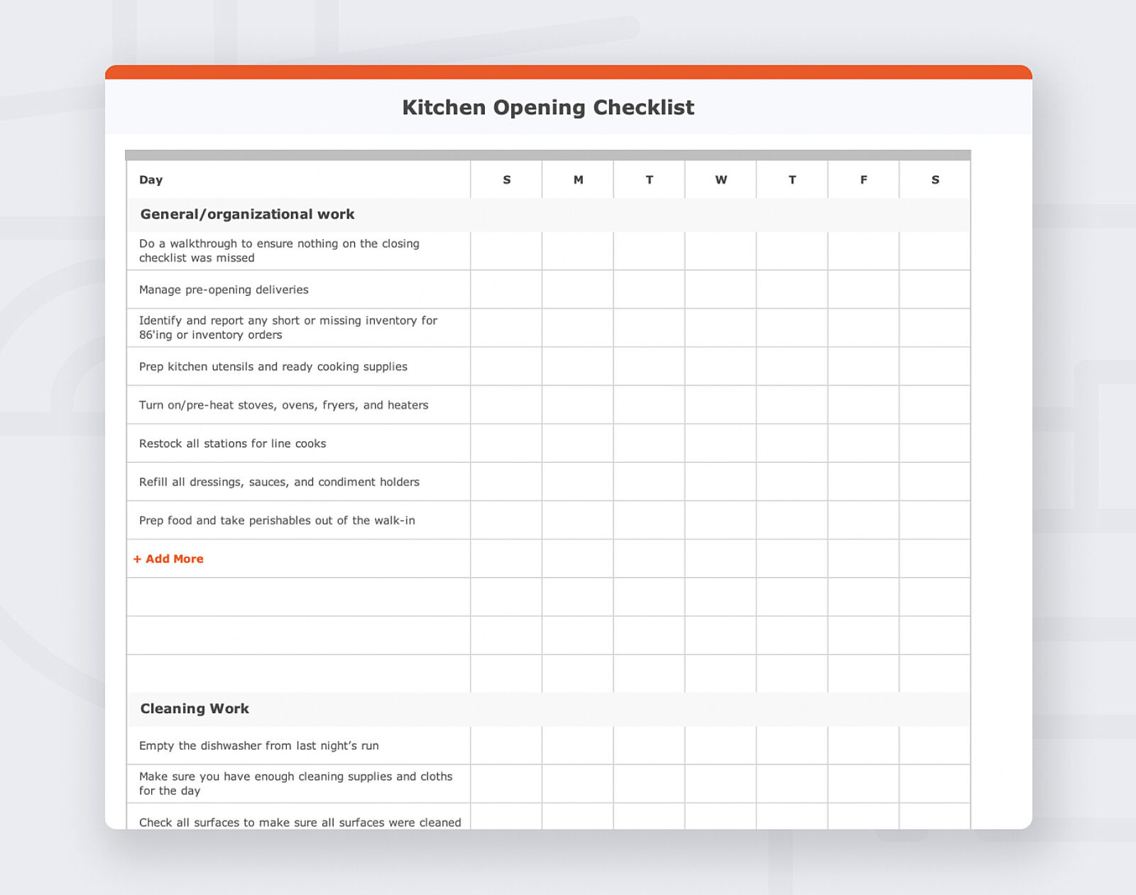 sample restaurant closing checklist template sample restaurant closing checklist template