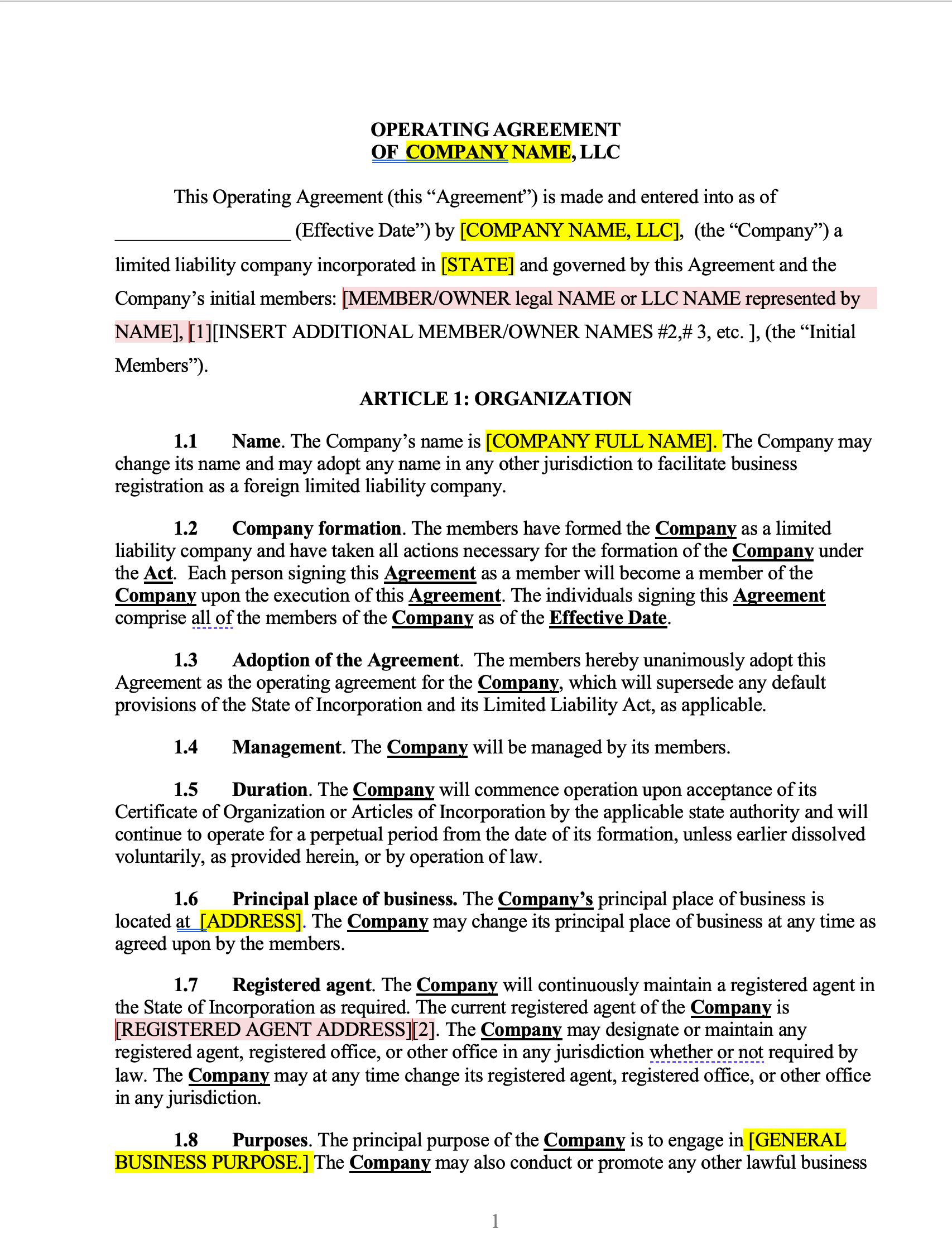 sample operating agreement template sample operating agreement template