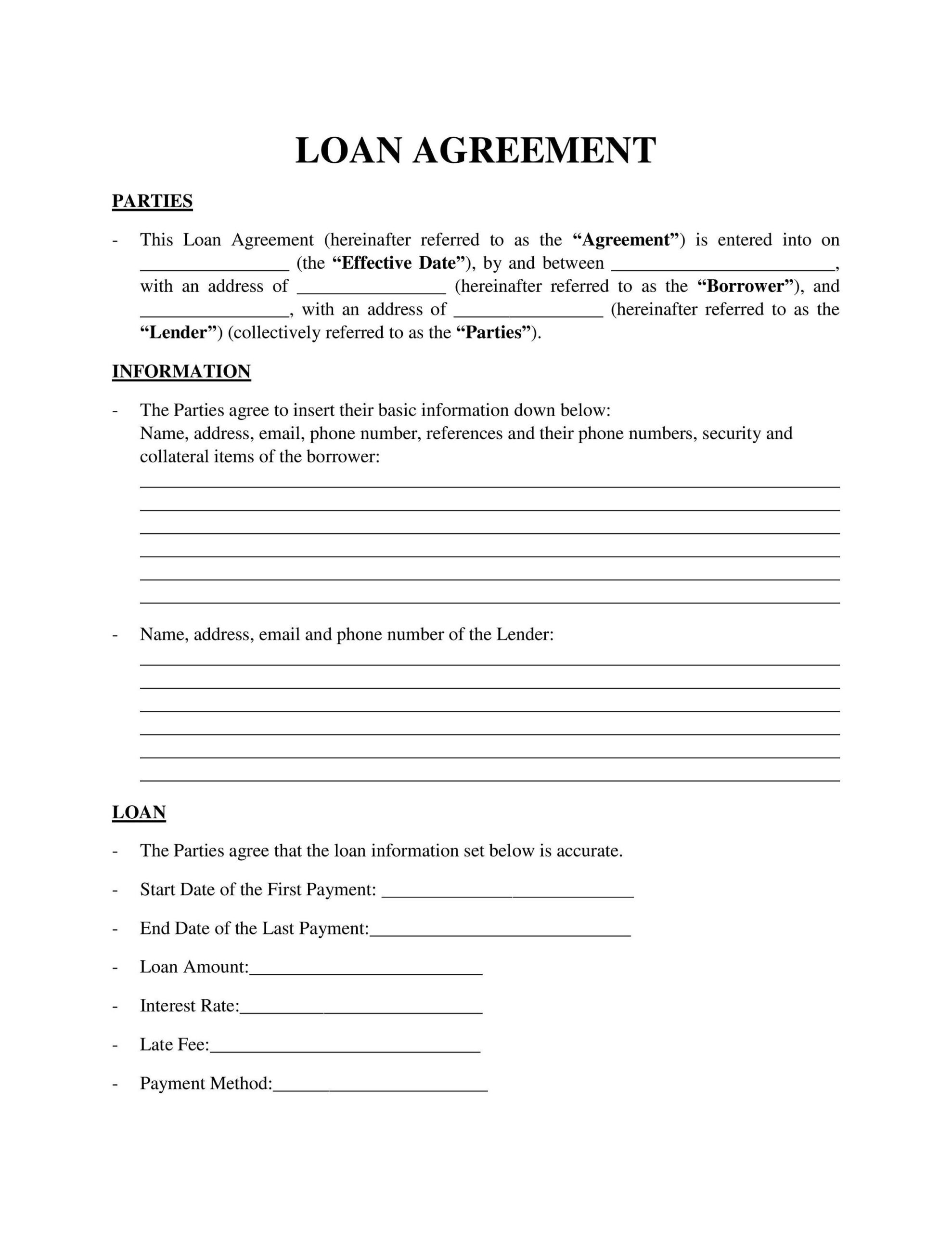sample loan agreement template sample loan agreement template