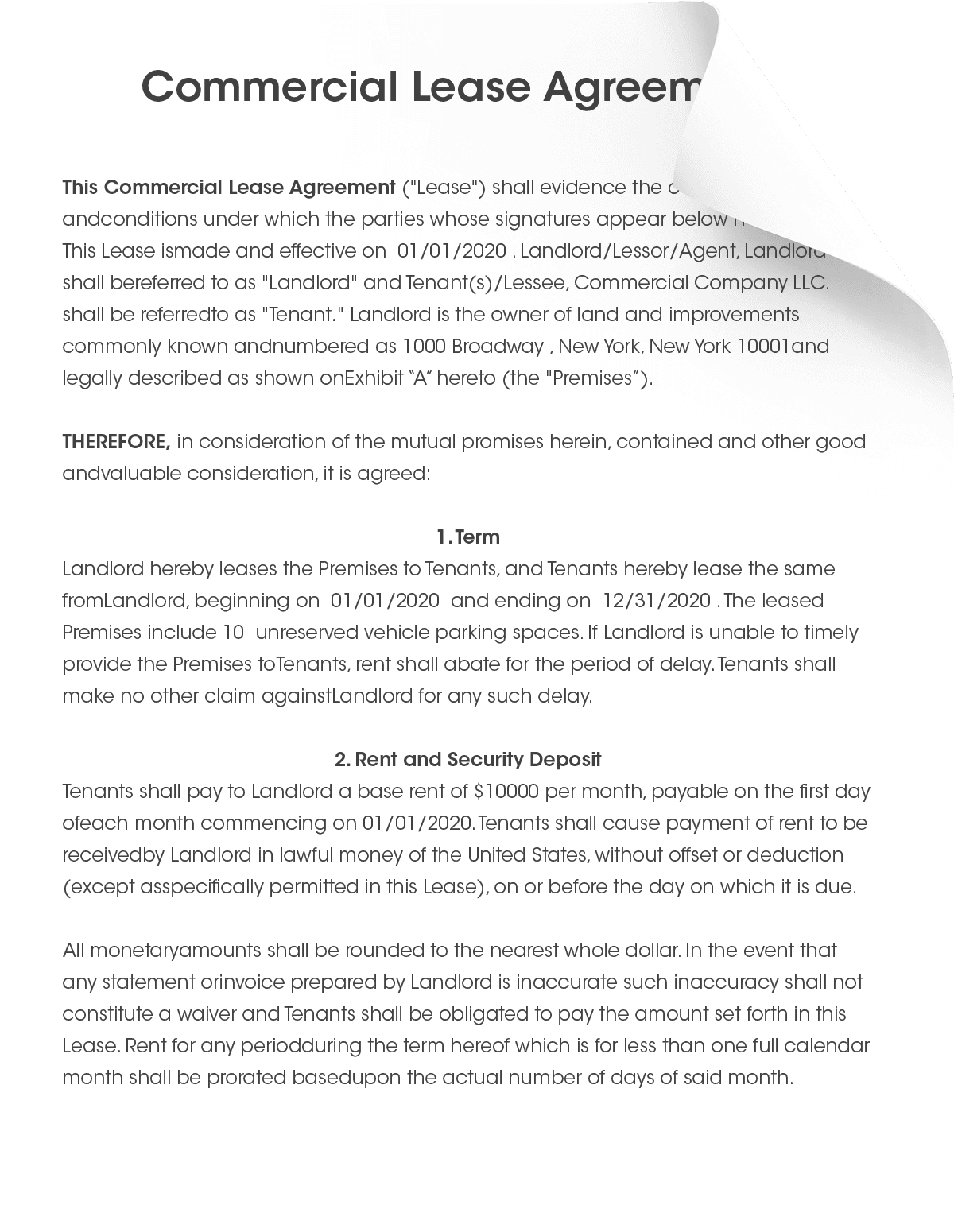 sample commercial rent agreement template sample commercial rent agreement template
