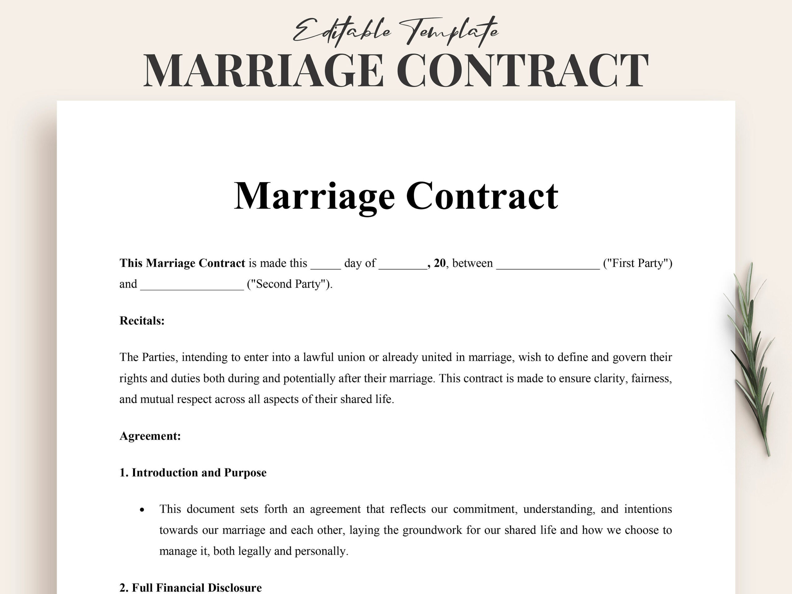 sample marriage agreement template sample marriage agreement template