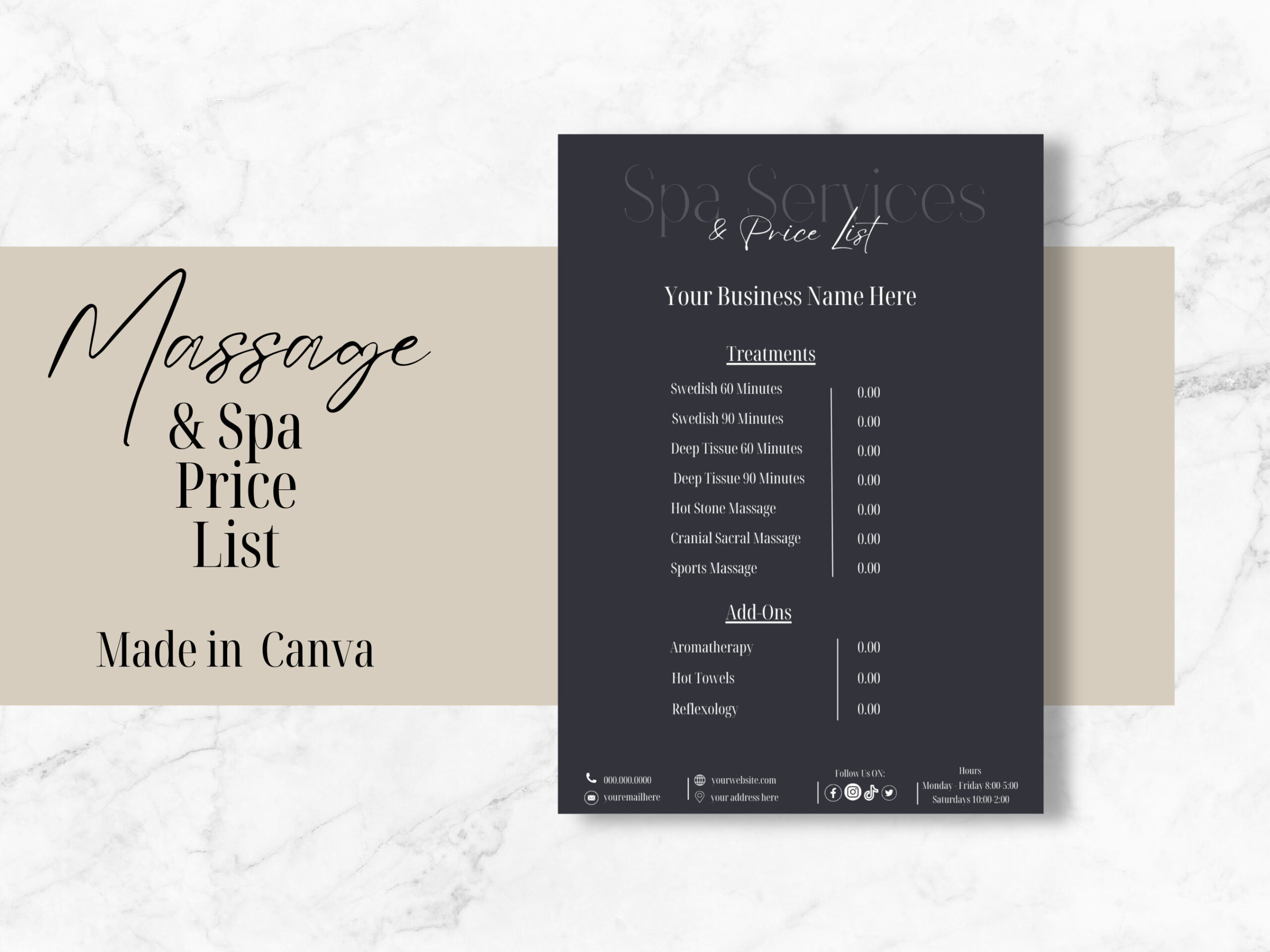 sample Massage Price List Template sample Massage Price List Template