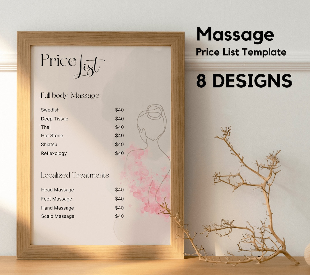 sample Massage Price List Template sample Massage Price List Template