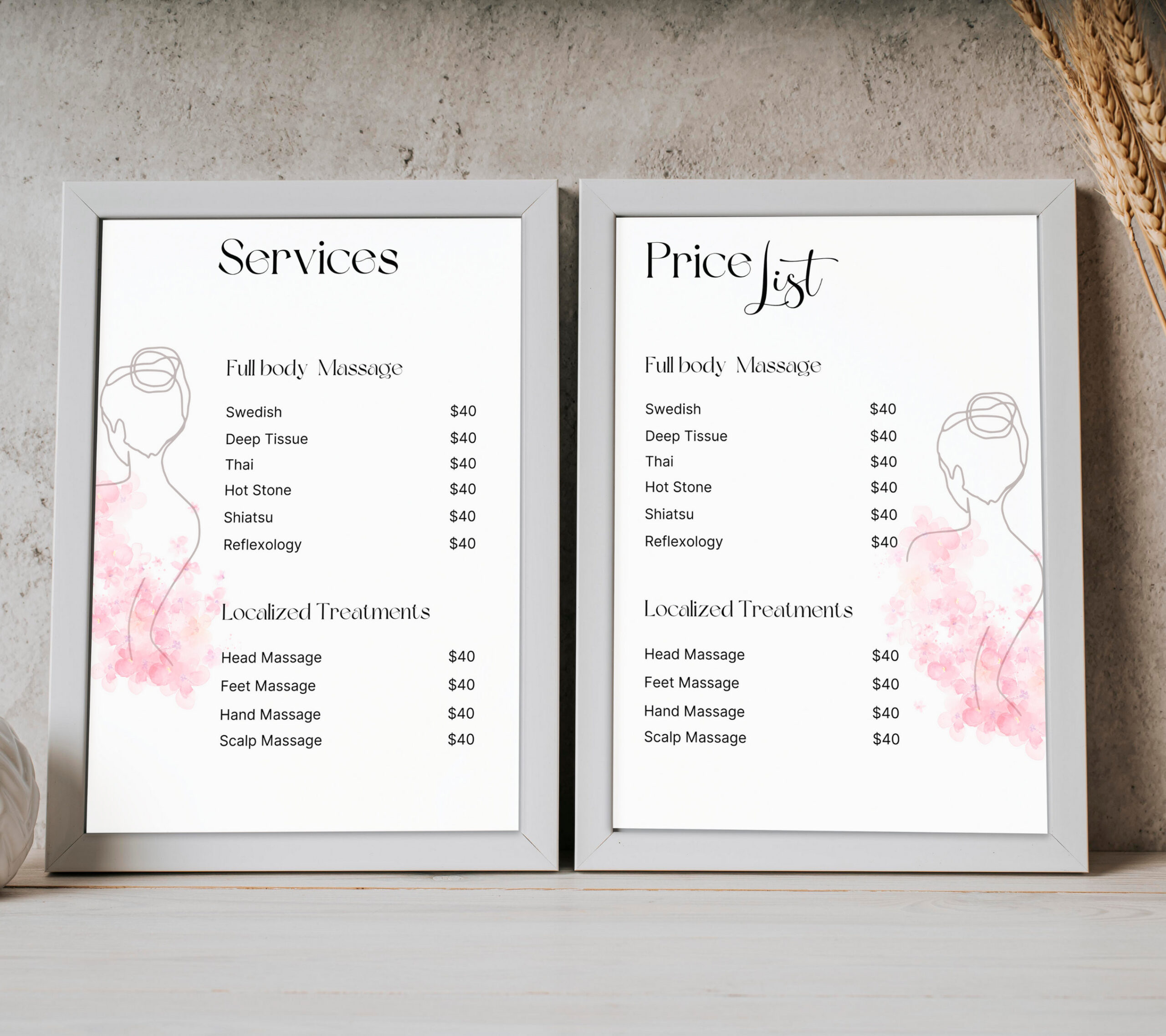 sample Massage Price List Template sample Massage Price List Template