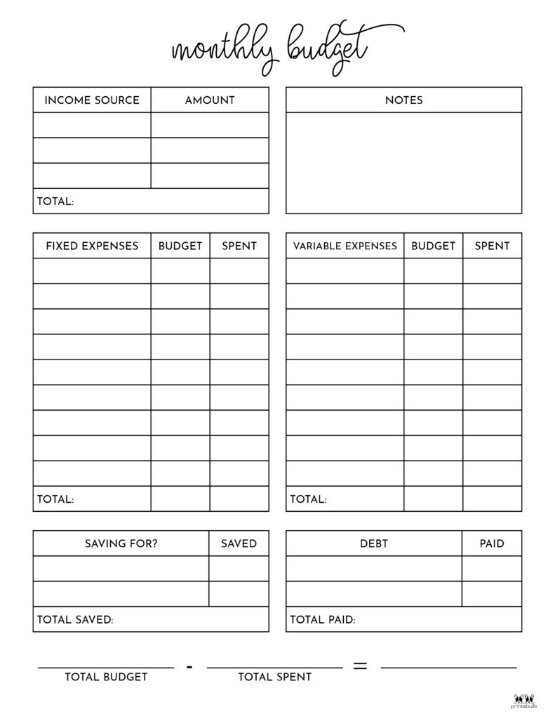 sample blank monthly budget template sample blank monthly budget template