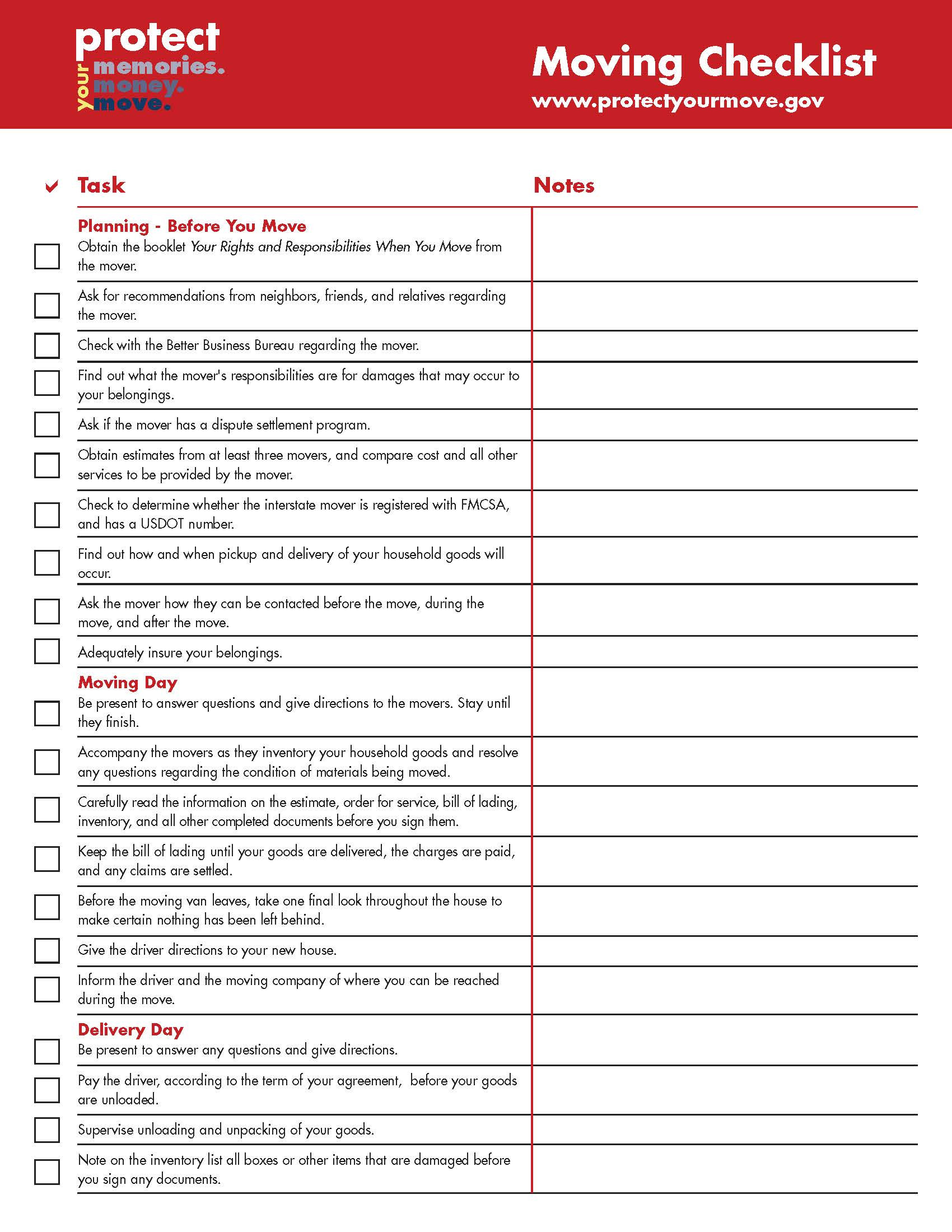 sample moving business checklist template sample moving business checklist template