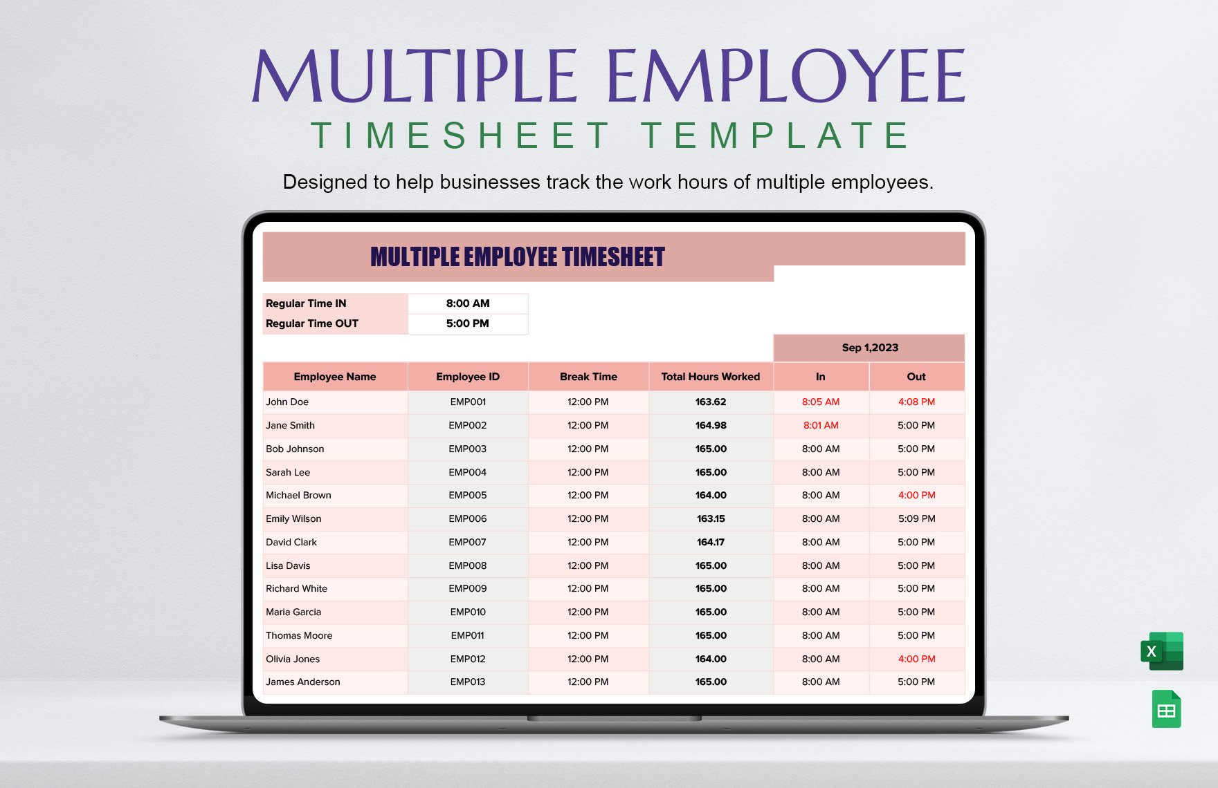 sample multiple employees timesheet template sample multiple employees timesheet template