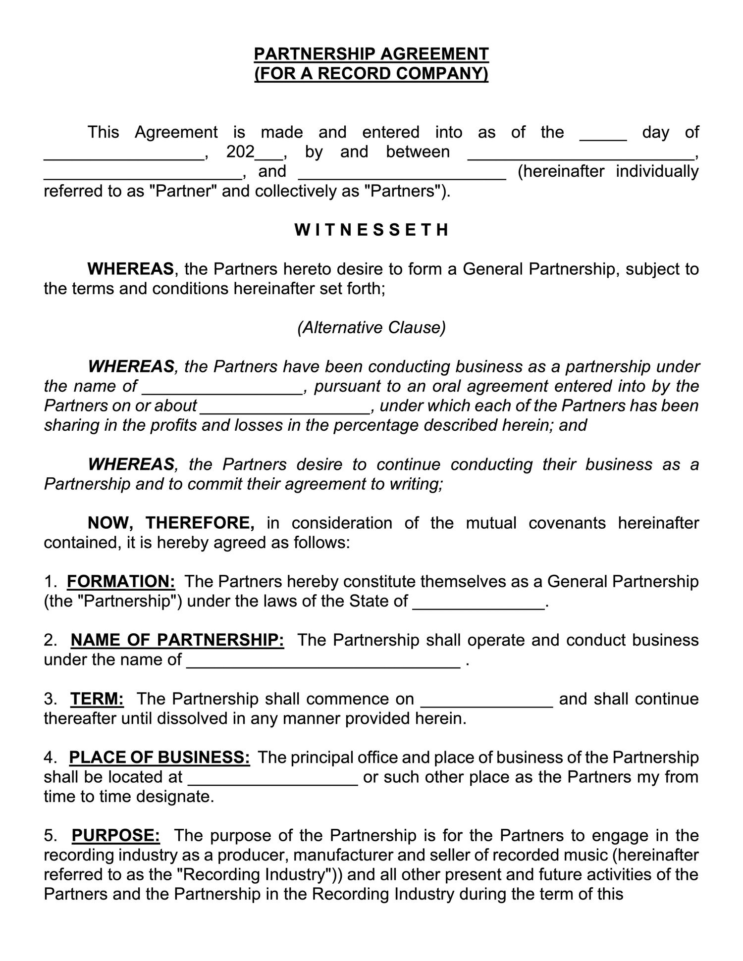 sample recording agreement template sample recording agreement template