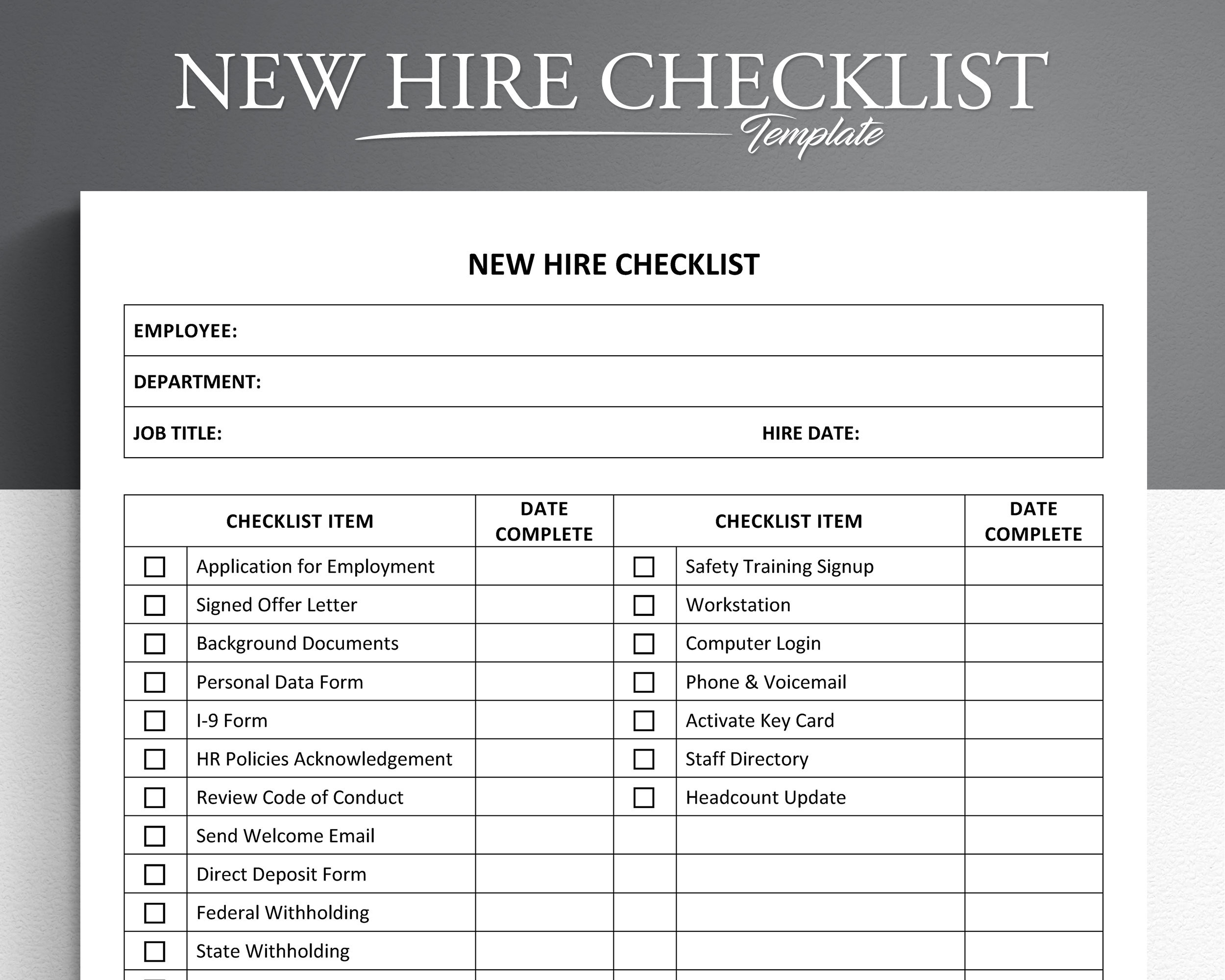 sample new employee onboarding checklist template sample new employee onboarding checklist template